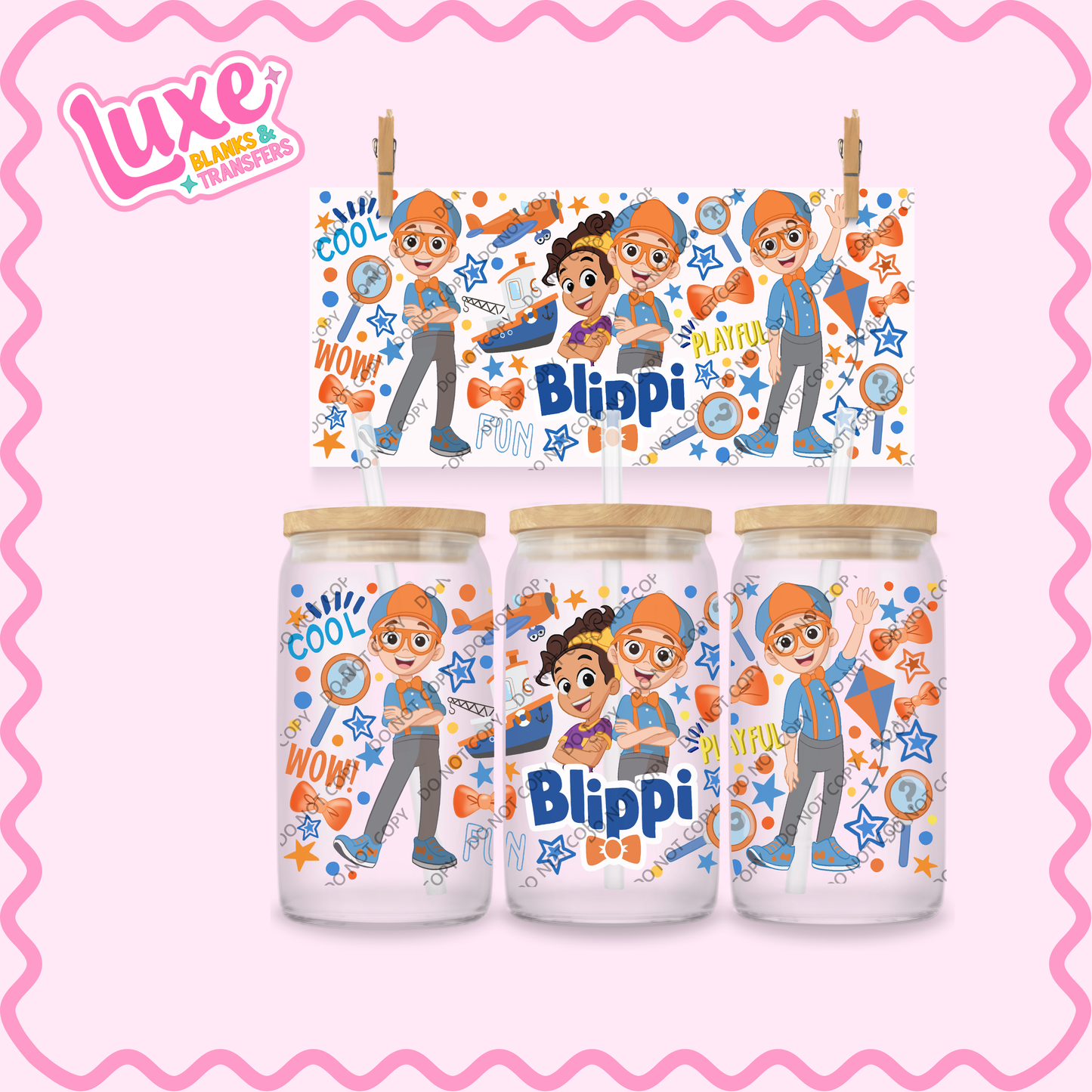 16oz UV DTF Wrap | Blip. Kids Character | #2127