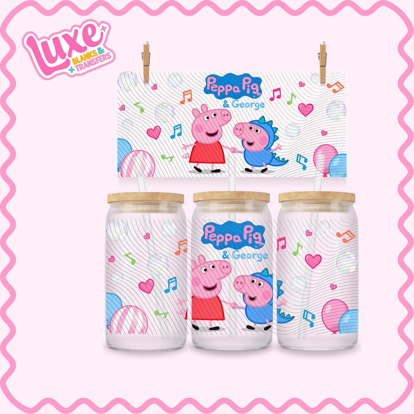 16oz UV DTF Wrap | Peppa & George | #2675
