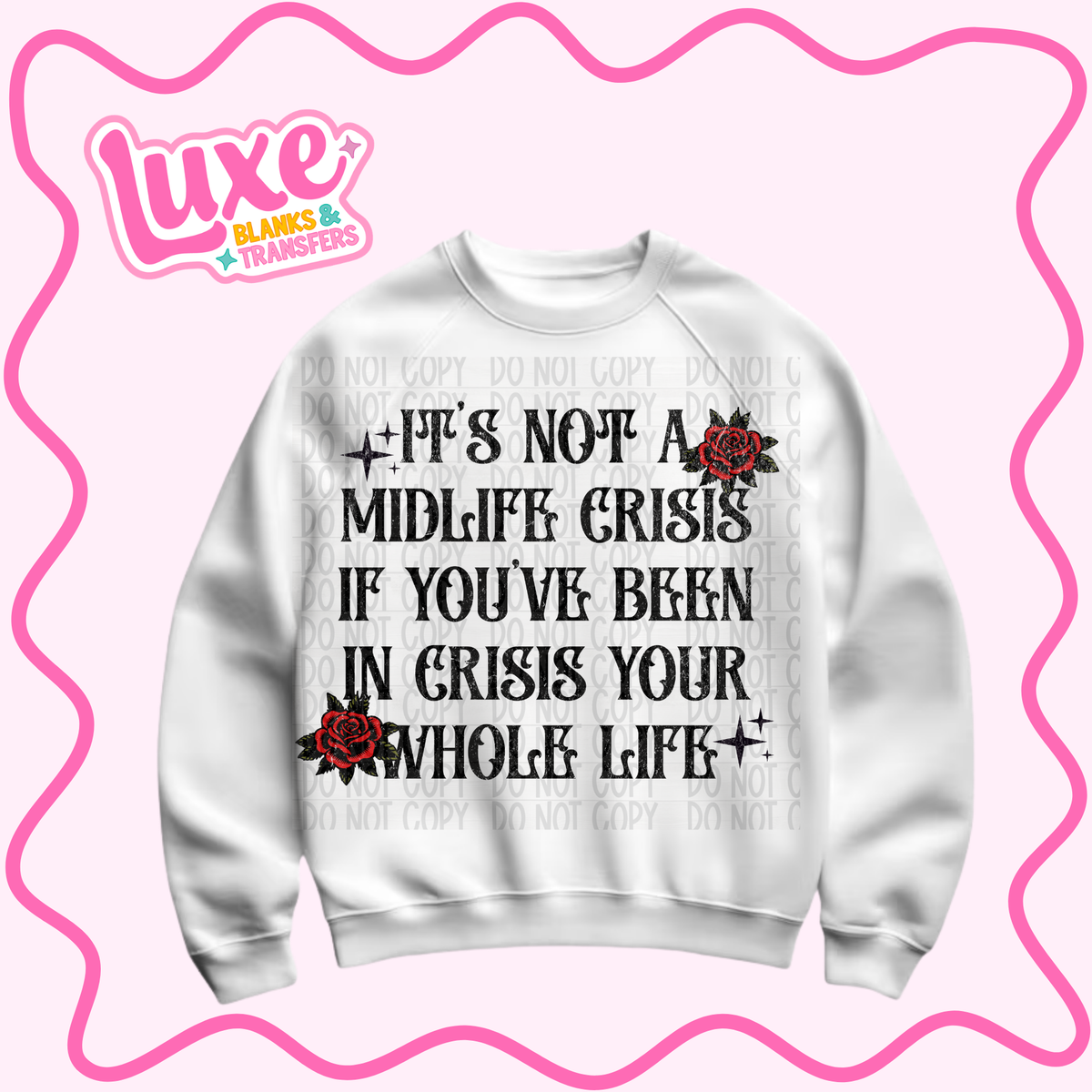 DTF Heat Transfer | Midlife Crisis Funny | #1553