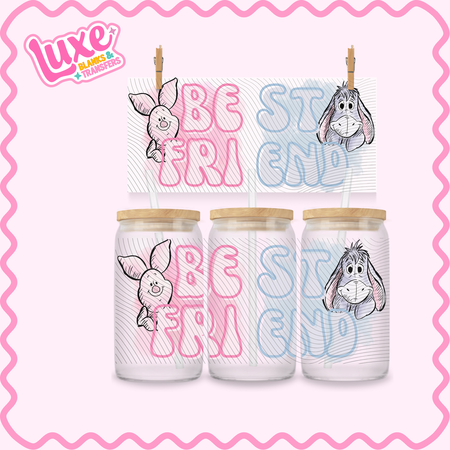16oz UV DTF Wrap | Best Friend Win | #3158