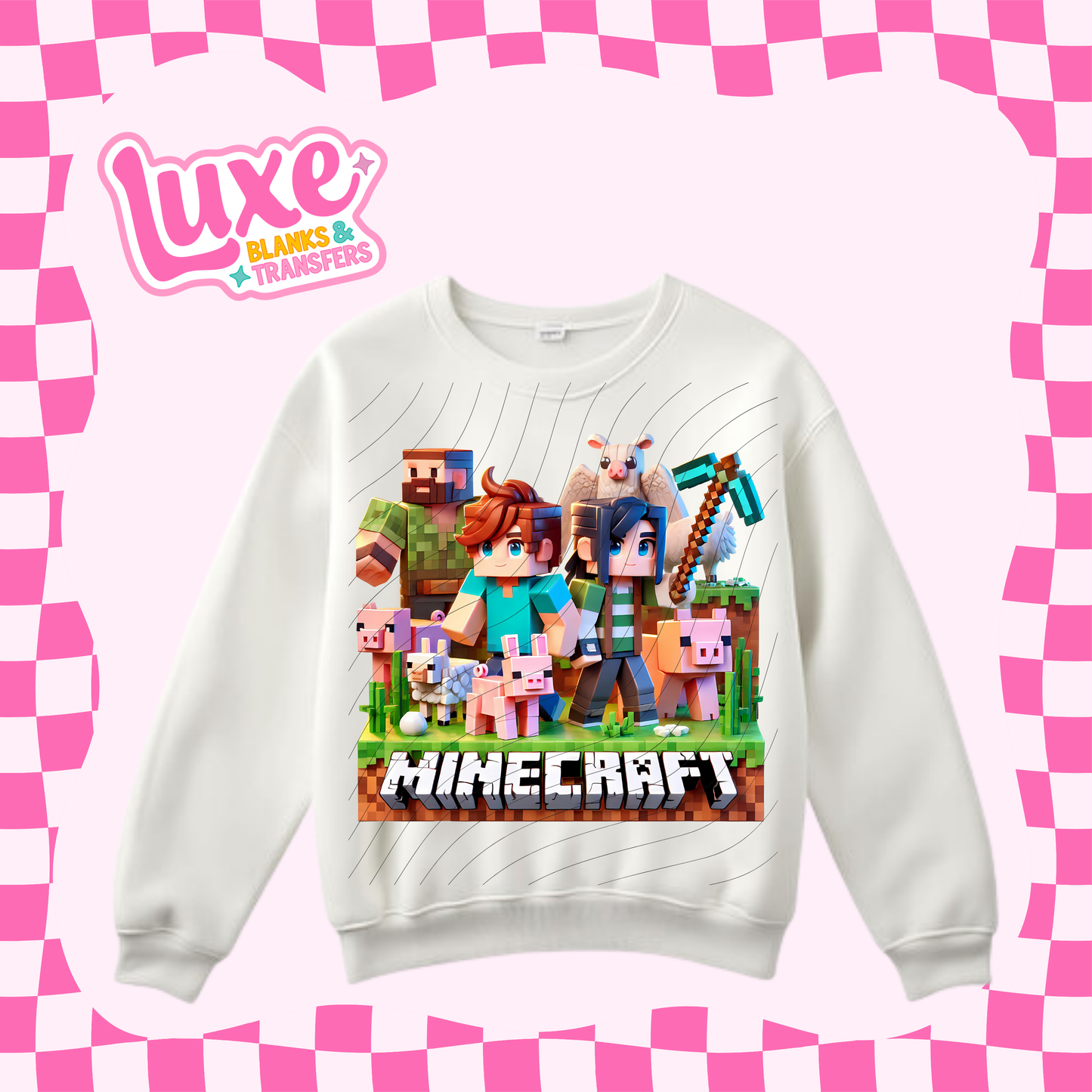 Mine Game Kids Size 20cm | DTF Heat Transfer | READY TO SHIP