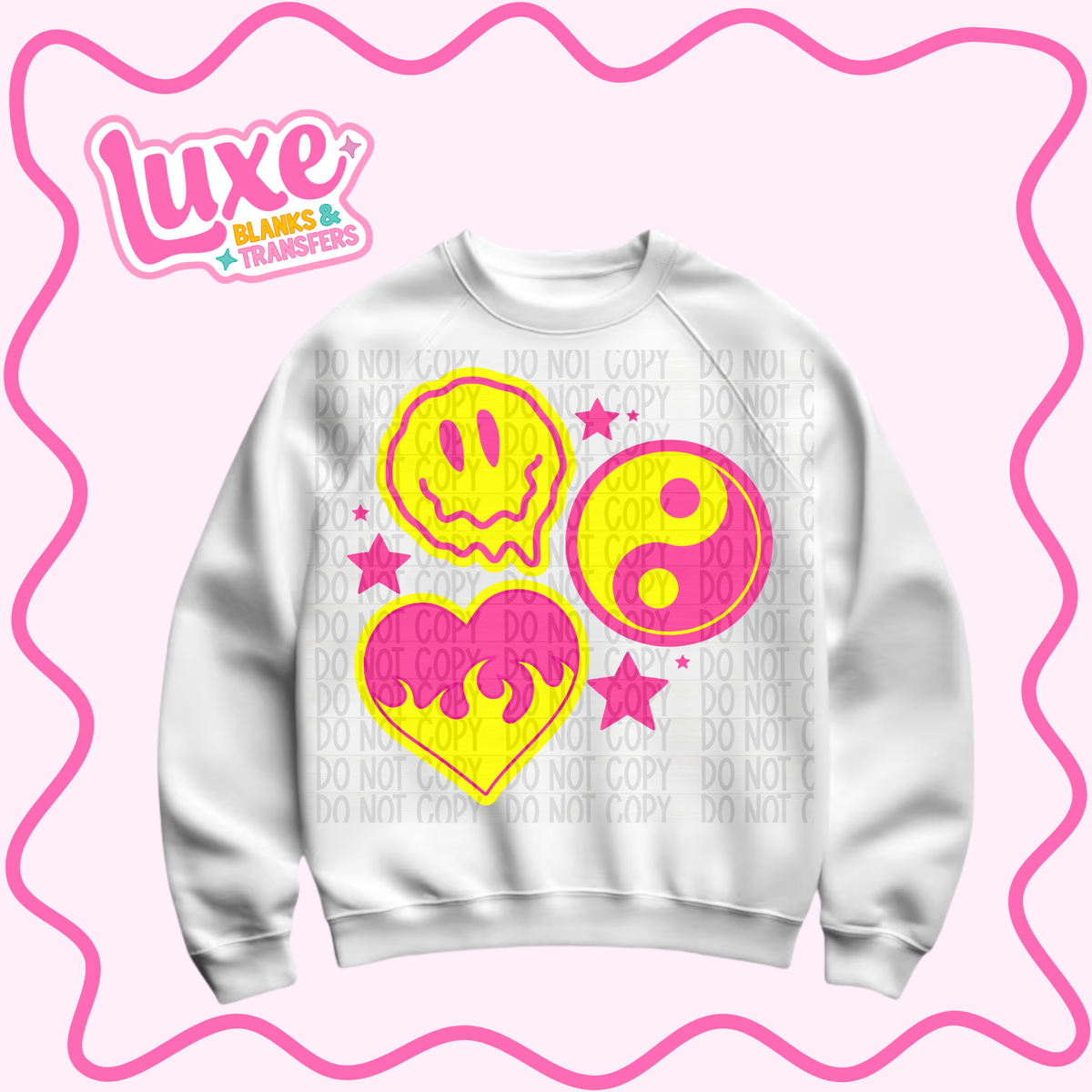 DTF Heat Transfer | Neon Pattern Y2K | #1555