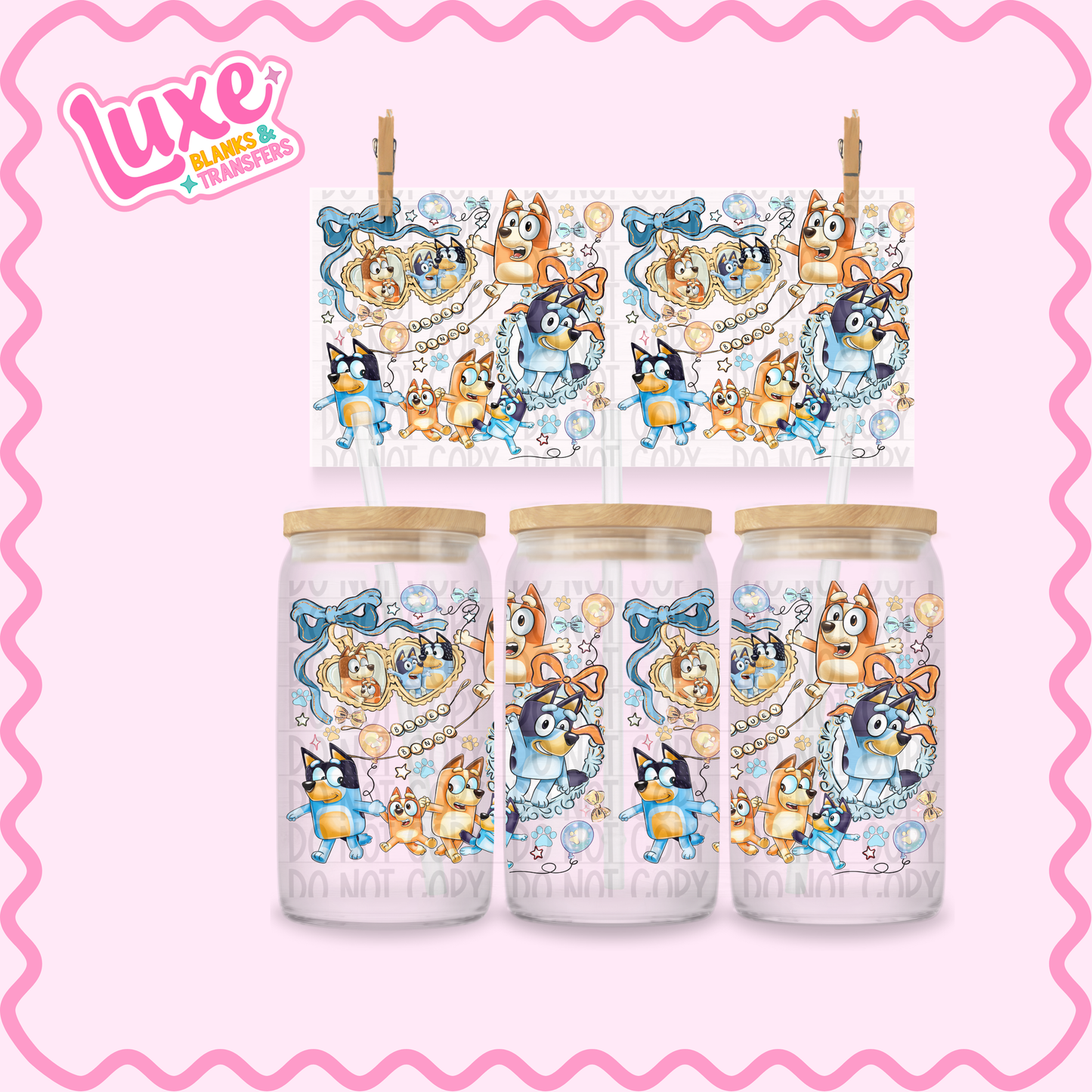 16oz UV DTF Wrap | Blue Locket | #2370