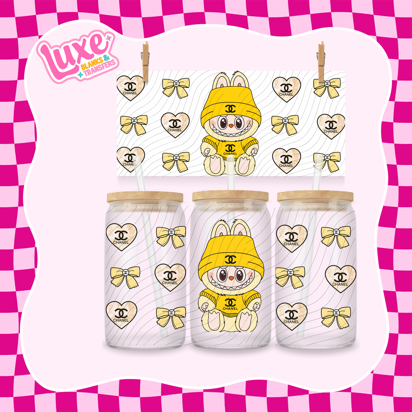 Boujee Bubu Yellow | 16oz UV DTF Wrap | #1404