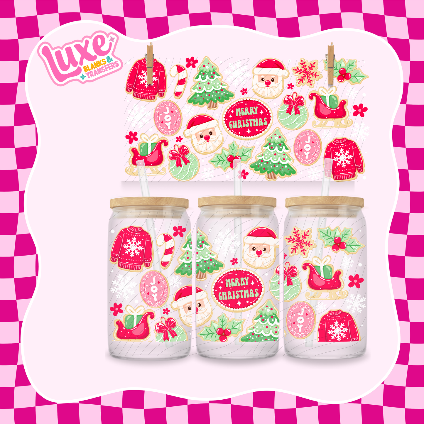 Christmas Pattern UV DTF Wrap (#908)