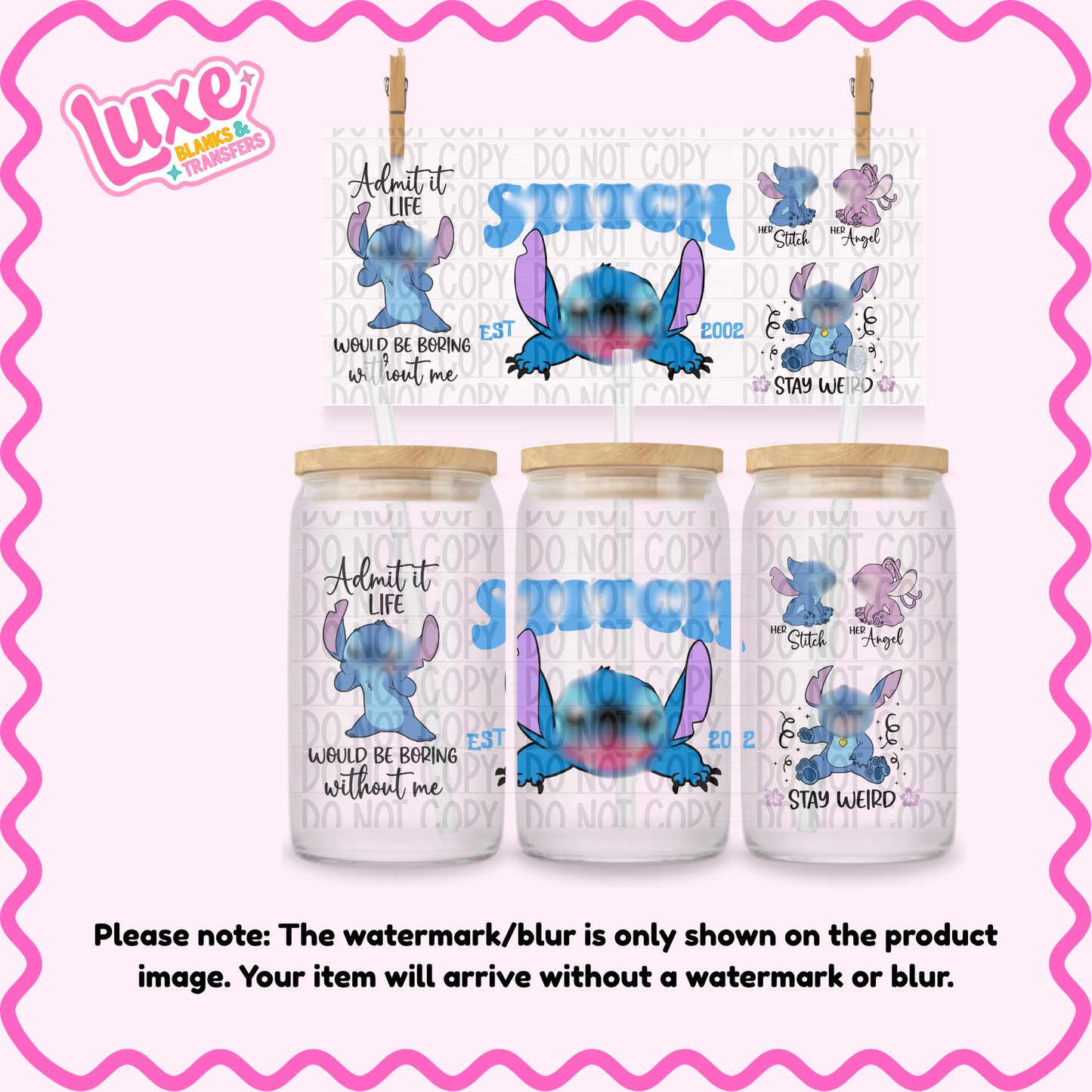 16oz UV DTF Wrap | Blu3 Ali3n | #1504