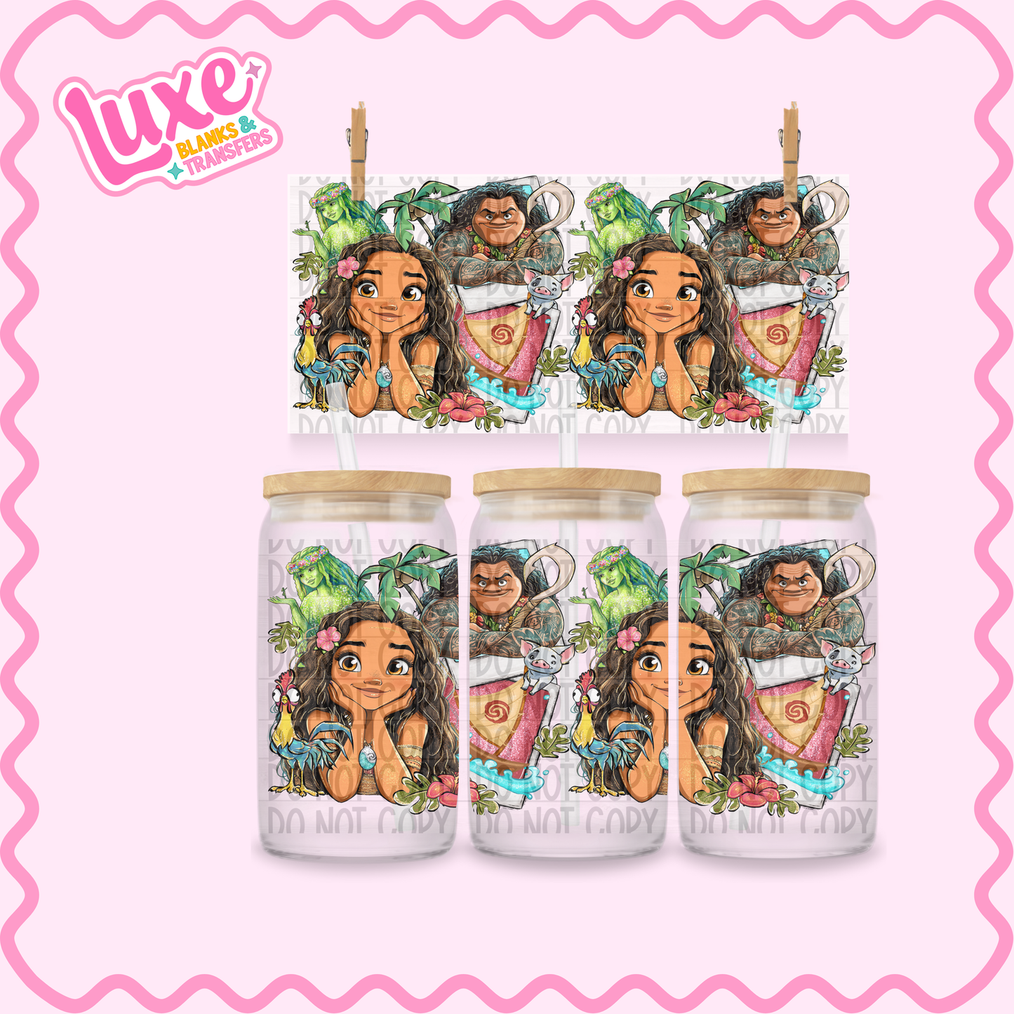 16oz UV DTF Wrap | Cutesy Island Princess | #2375