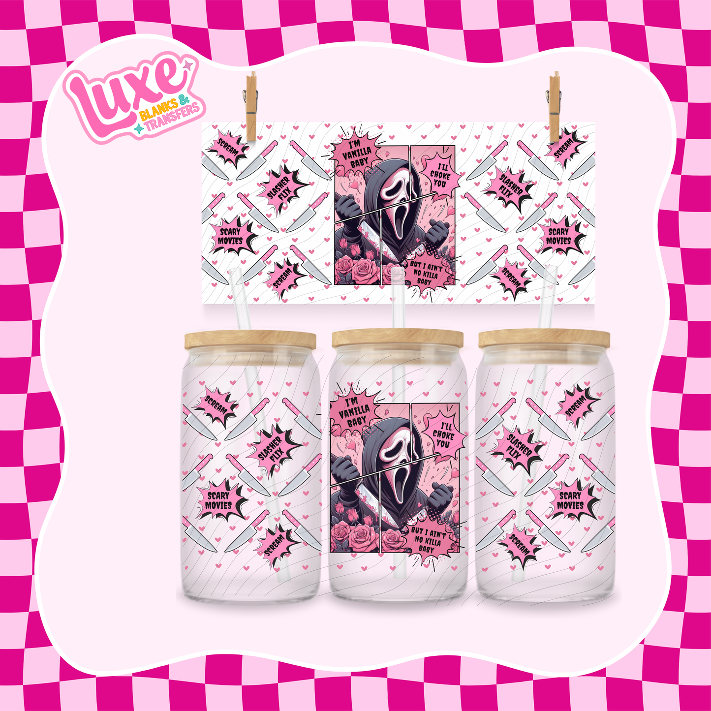 Ghostface Pink Lyrics UV DTF Wrap (#917)
