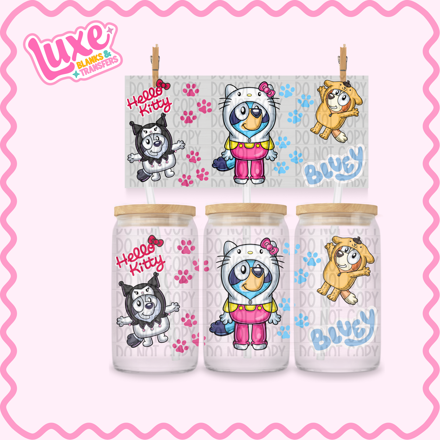 16oz UV DTF Wrap | Blue X Kitty (Exclusive) | #2425