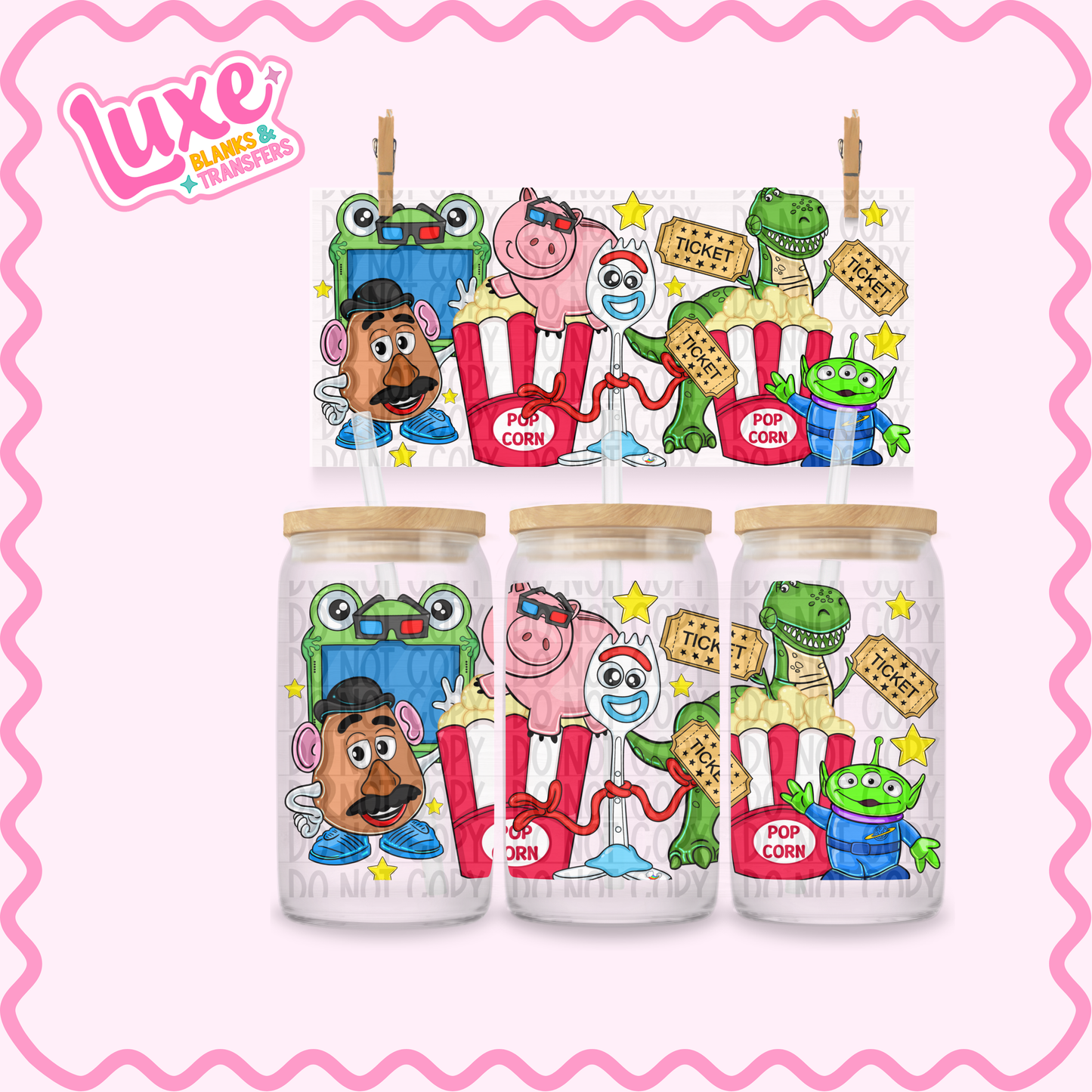 16oz UV DTF Wrap | Toy Movie Characters | #3374
