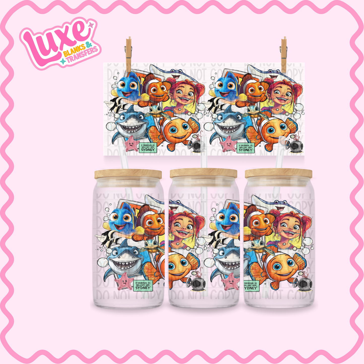 16oz UV DTF Wrap | Finding Fish | #2383