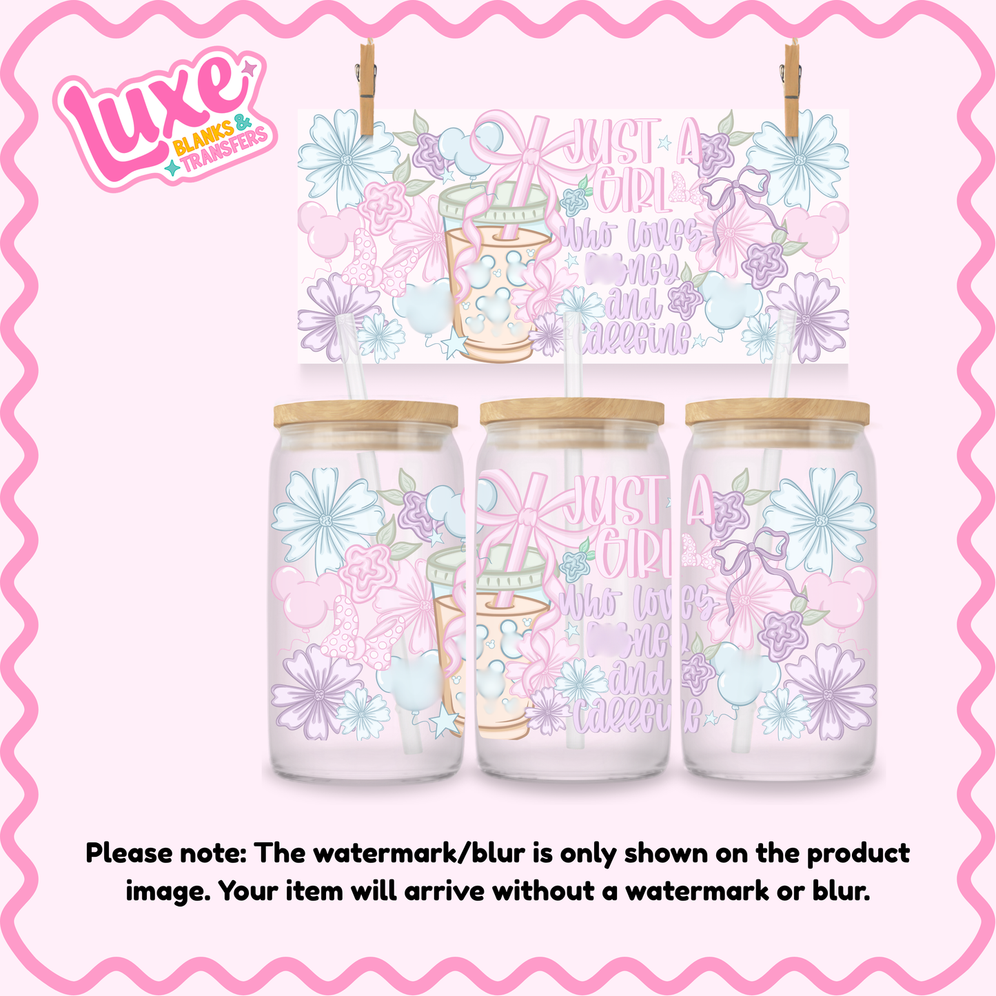 16oz UV DTF Wrap | Just A Girl Pastel | #3663