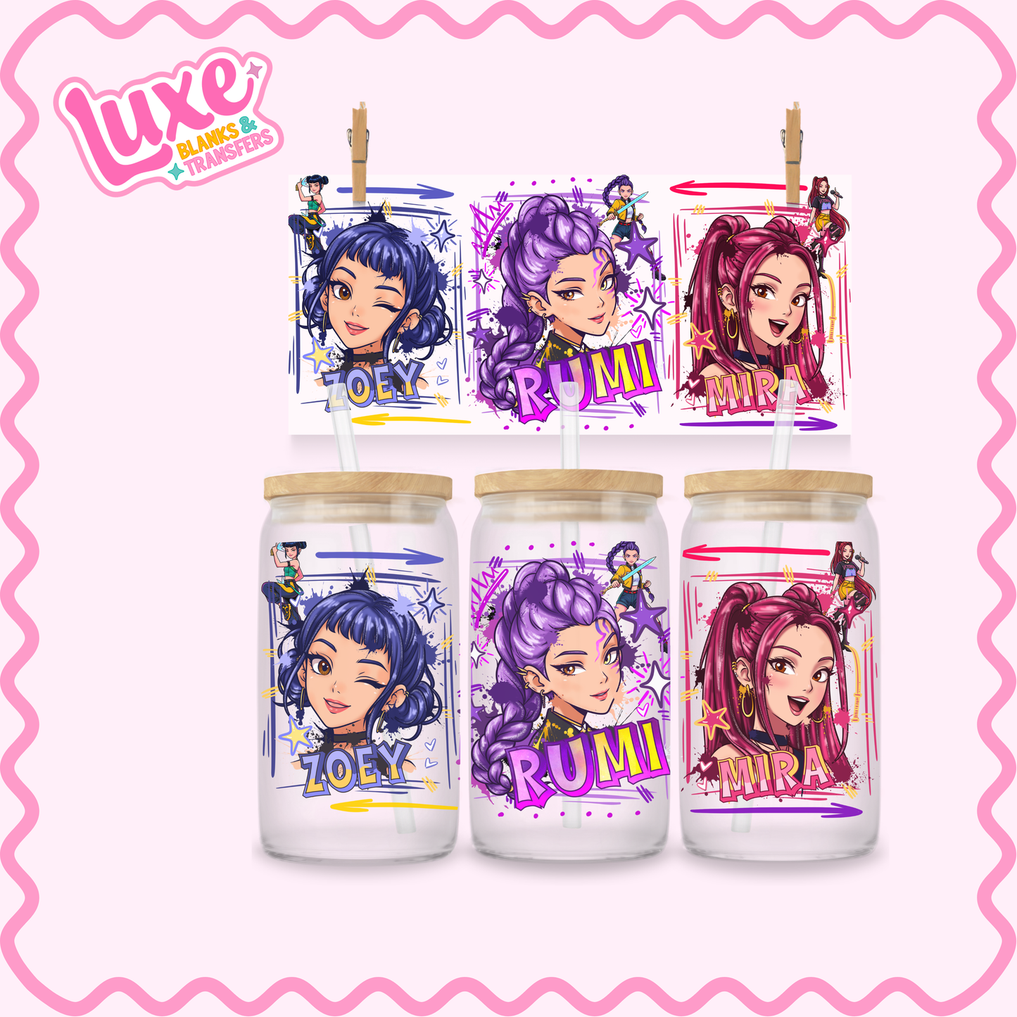 16oz UV DTF Wrap | K-Pop Girls | #3666