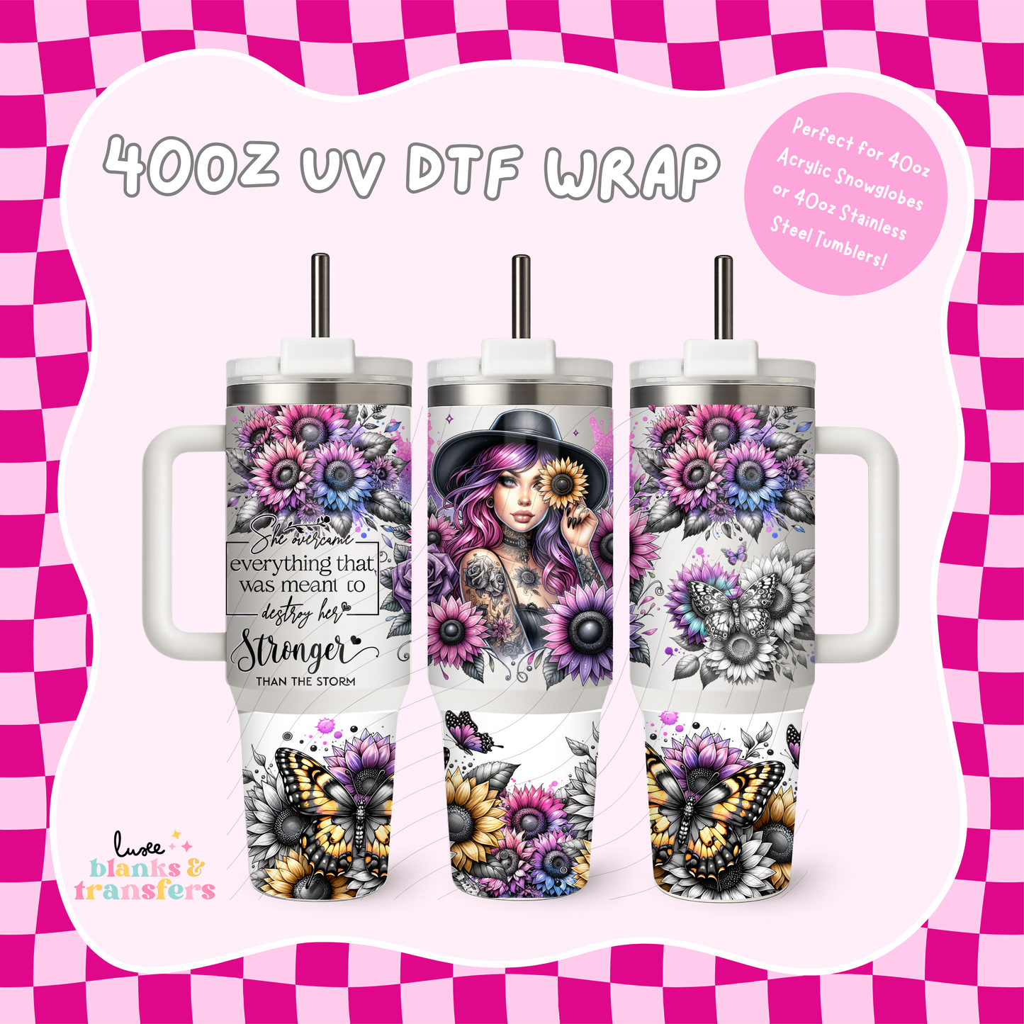 Tattoo Girl 40oz UV DTF Wrap (#B29)