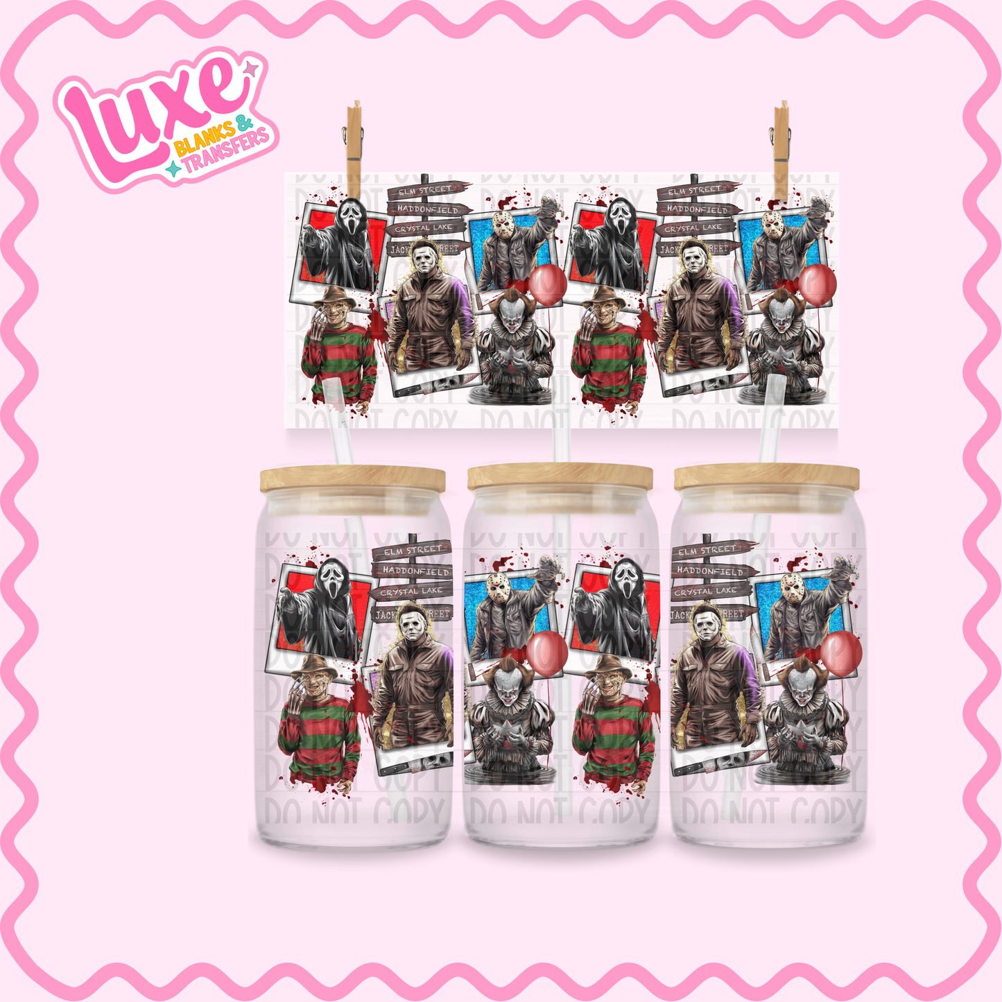 16oz UV DTF Wrap | Spooky Characters | #2398