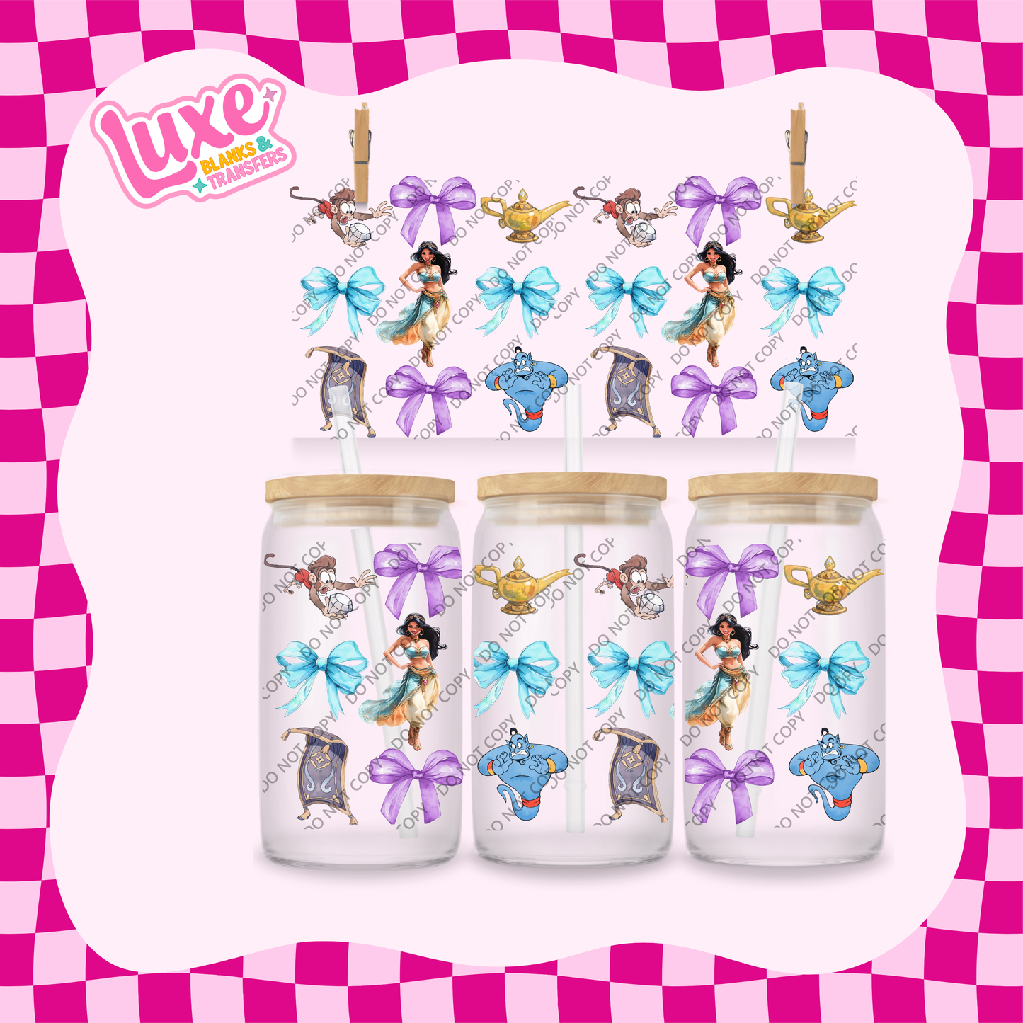 16oz UV DTF Wrap | Jas. Princess Bows | #1919