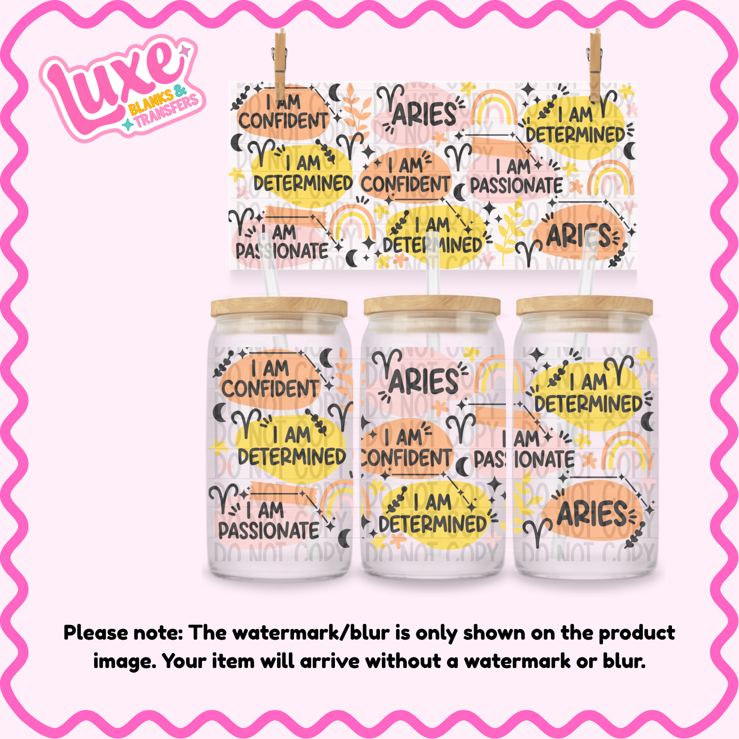 16oz UV DTF Wrap | Aries Star Sign | #4175