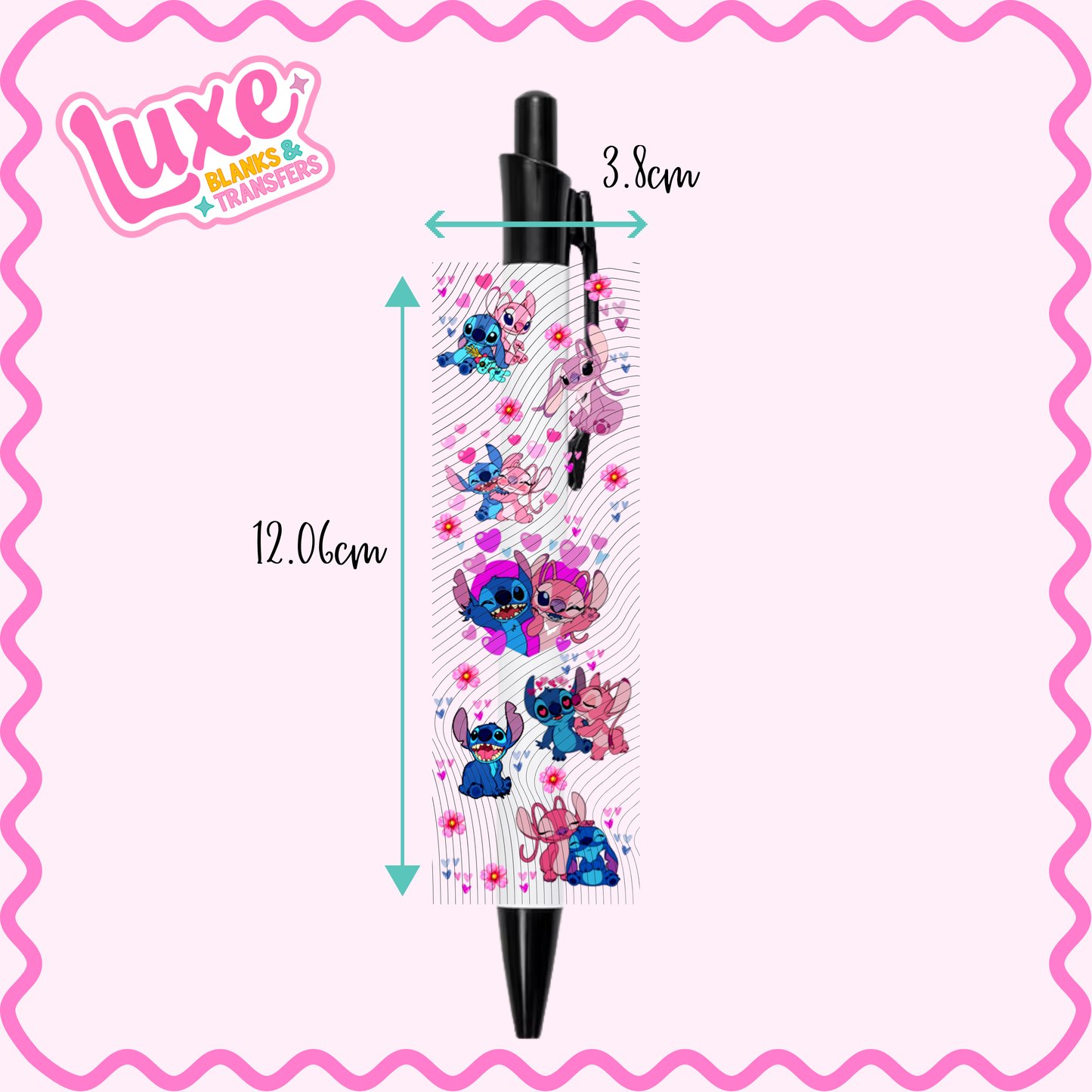 UV DTF Pen Wrap | Pink & Blue Alien | #31