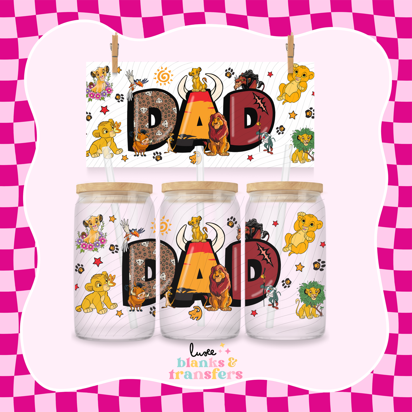 "Dad" Characters UV DTF Wrap (#540)