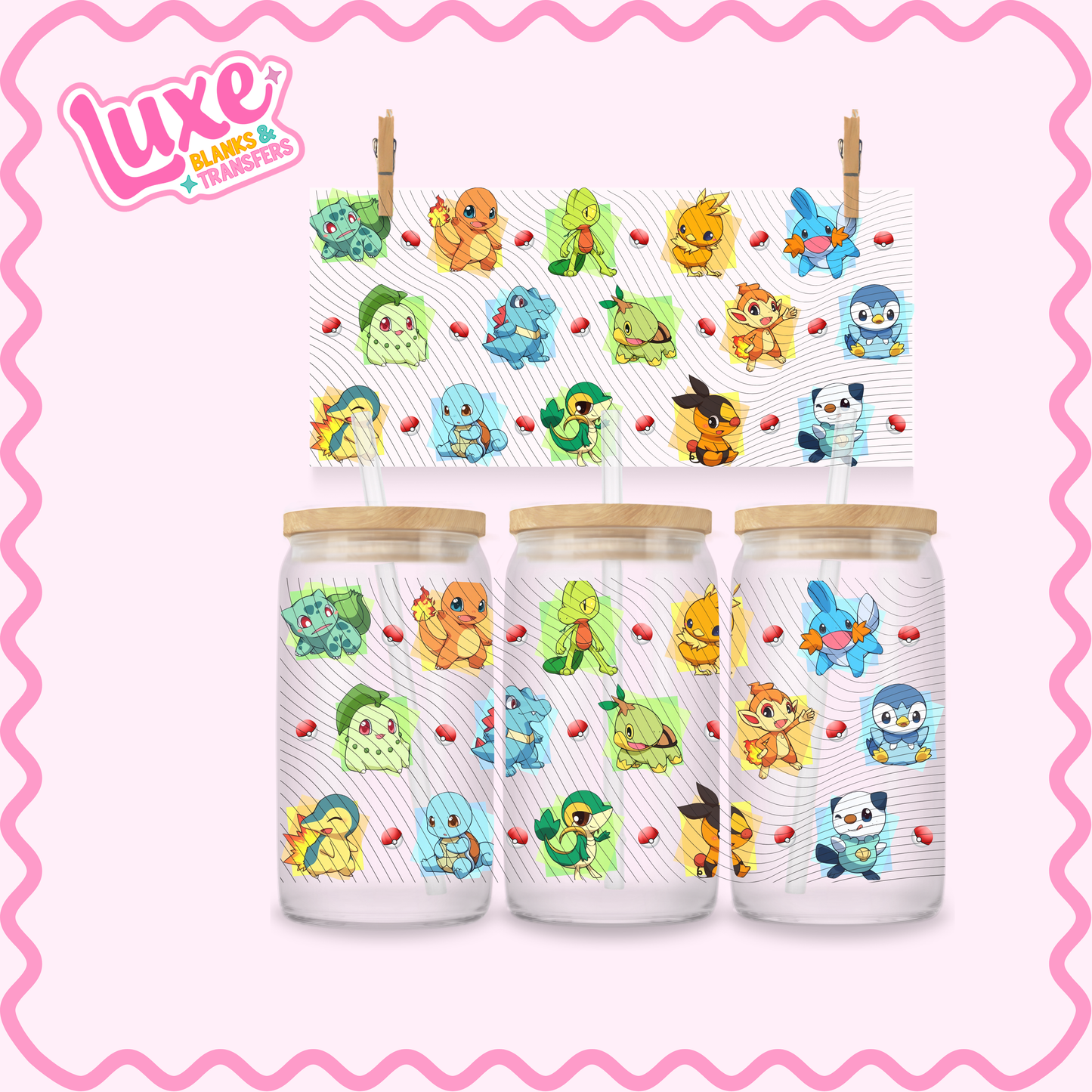 16oz UV DTF Wrap | Poke Characters | #2712