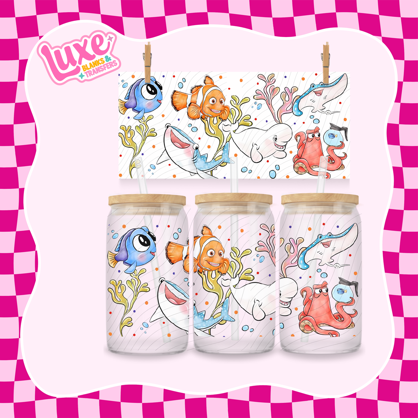 Finding Fish Movie | 16oz UV DTF Wrap | #1436