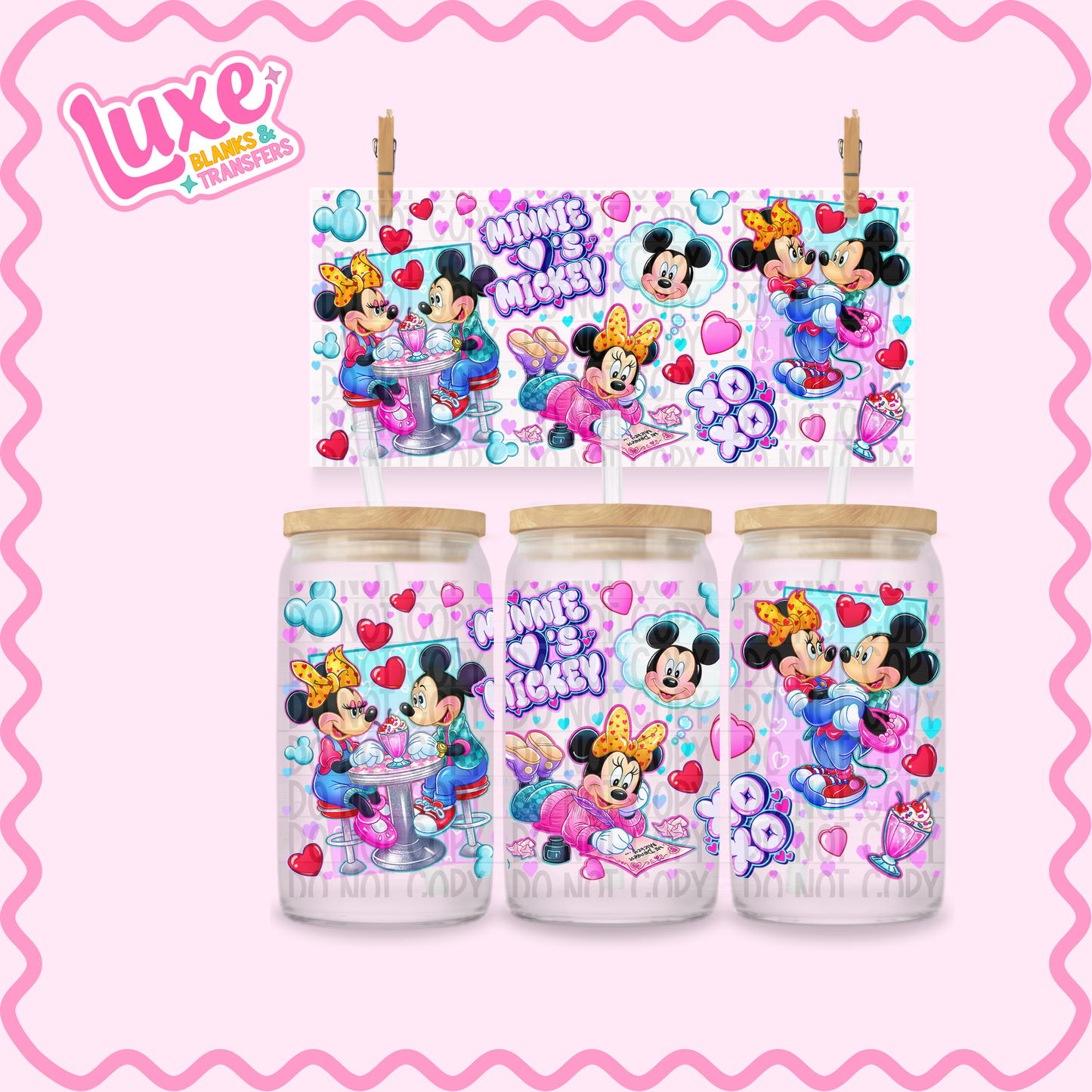 16oz UV DTF Wrap | Mouse Hearts | #2405