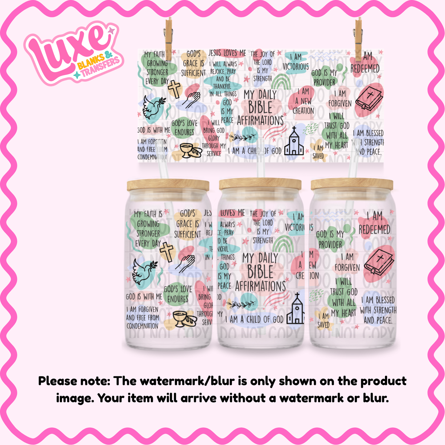 16oz UV DTF Wrap | Bible Affirmations | #4181