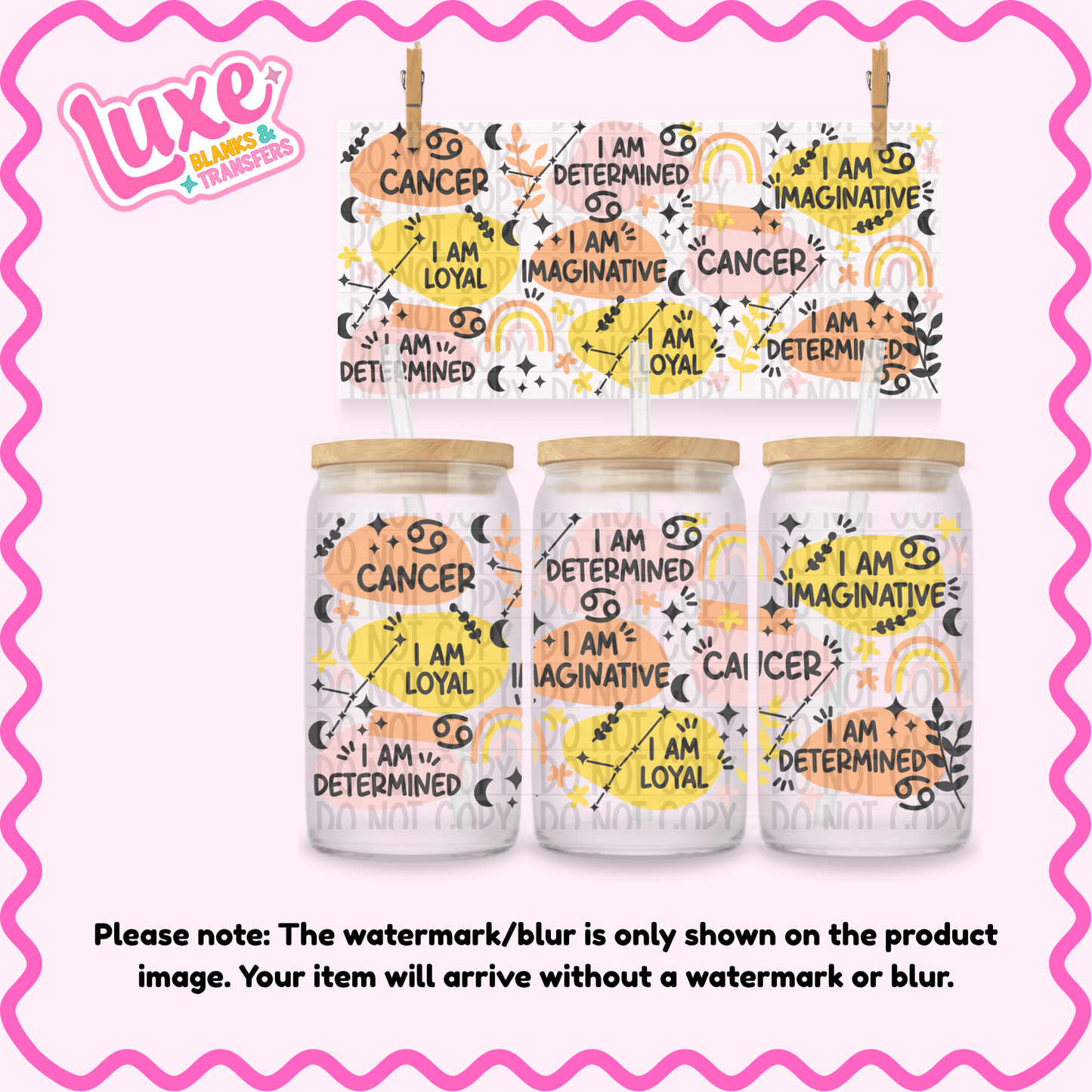 16oz UV DTF Wrap | Cancer Star Sign | #4191
