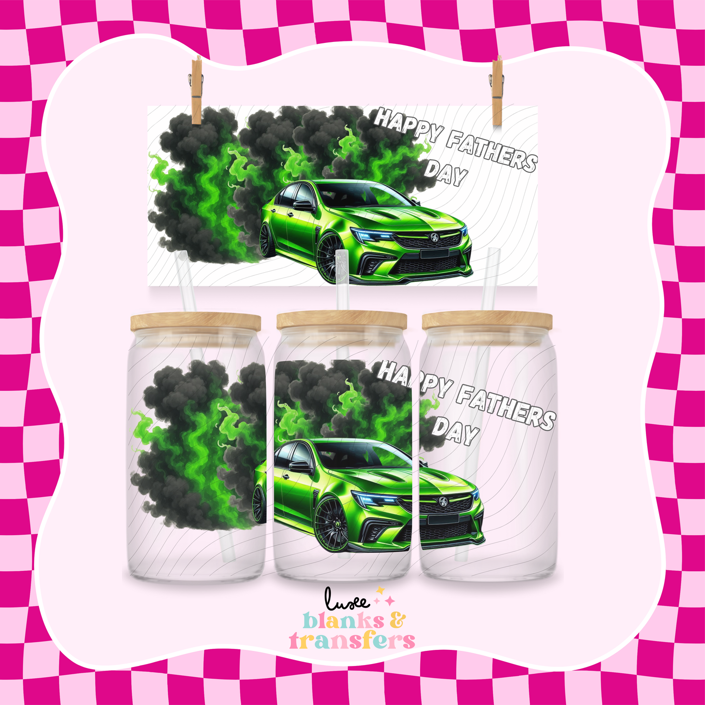 Holden Car Green "Fathers Day" UV DTF Wrap (#554)