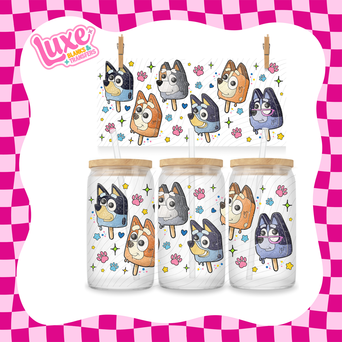 Blue Dog Show Ice Cream UV DTF Wrap (#959)