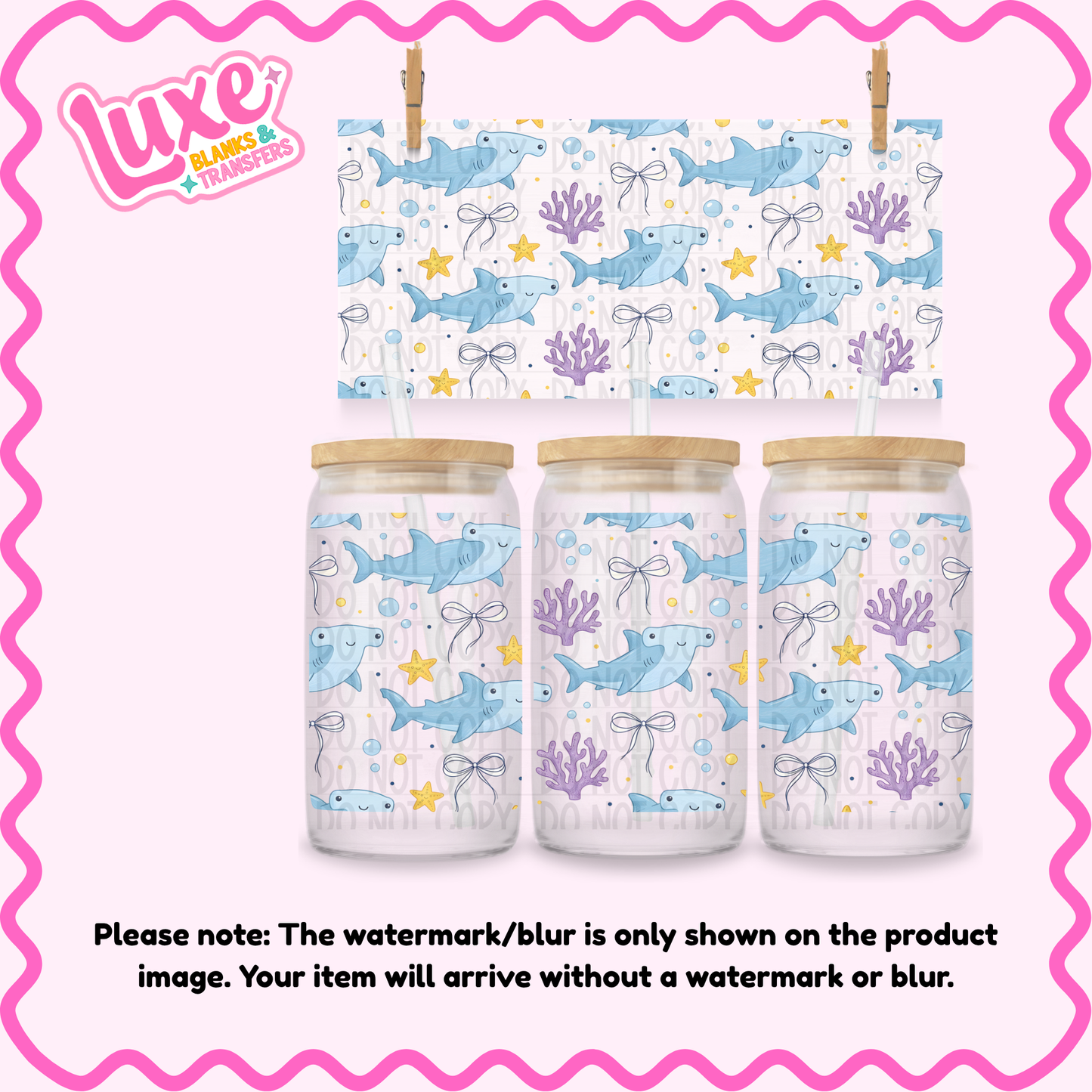 16oz UV DTF Wrap | Under The Sea Pattern | #4203