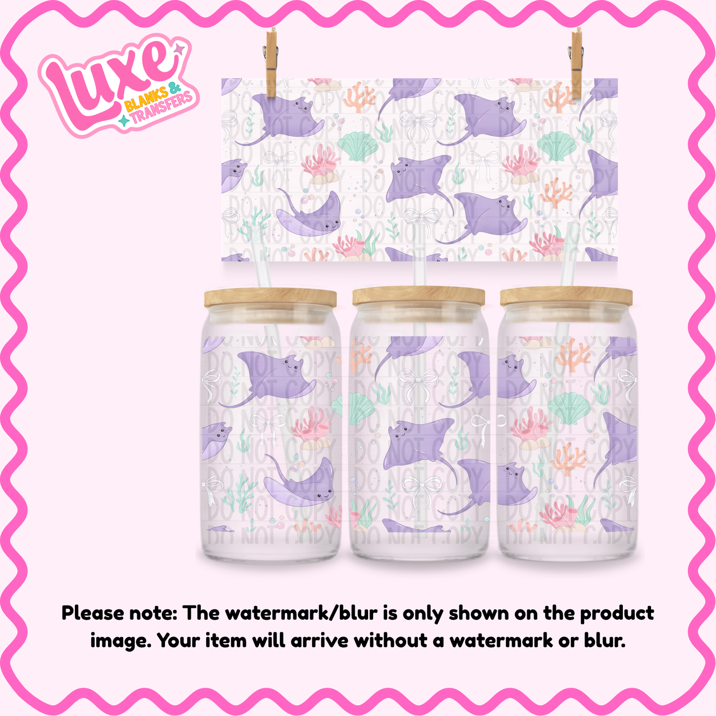 16oz UV DTF Wrap | Under The Sea Pattern | #4204