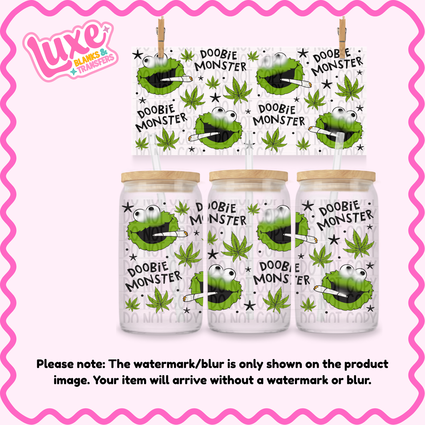 16oz UV DTF Wrap | D00bie Monster | #3709