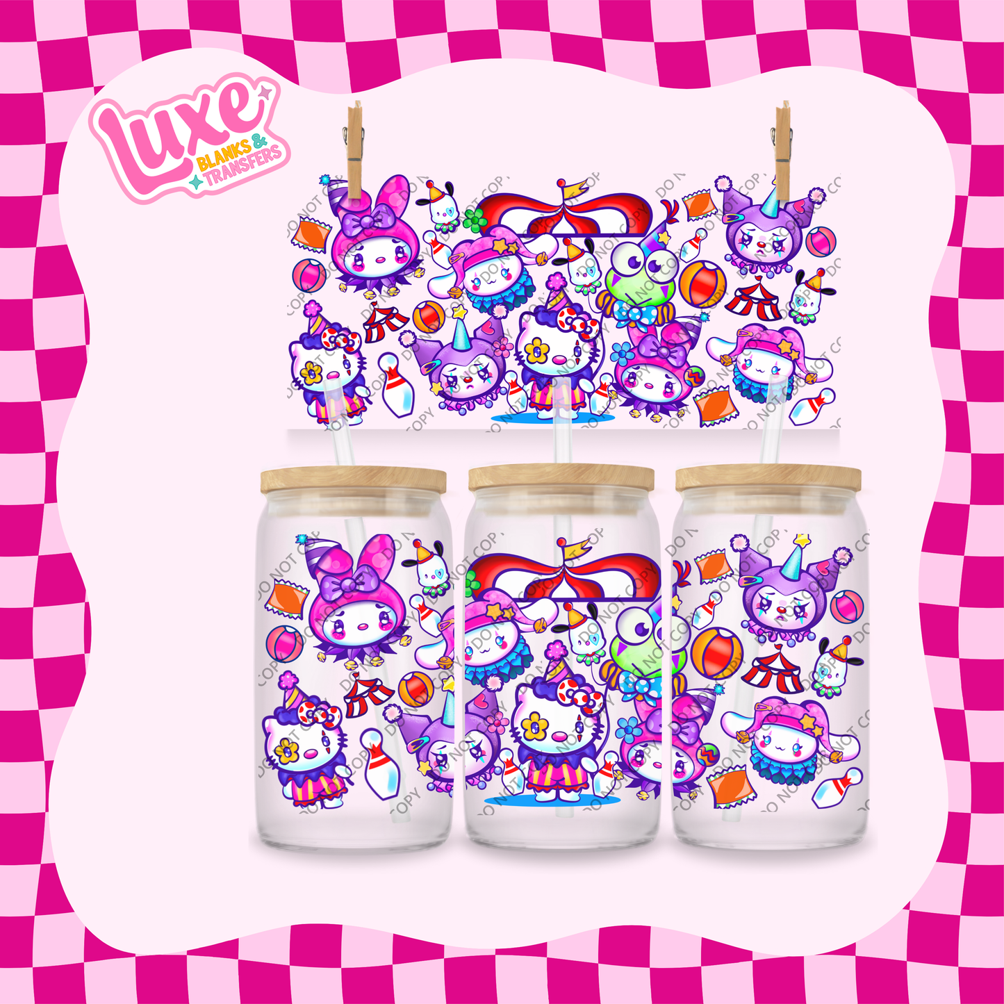 16oz UV DTF Wrap | San.rio Circus | #1950