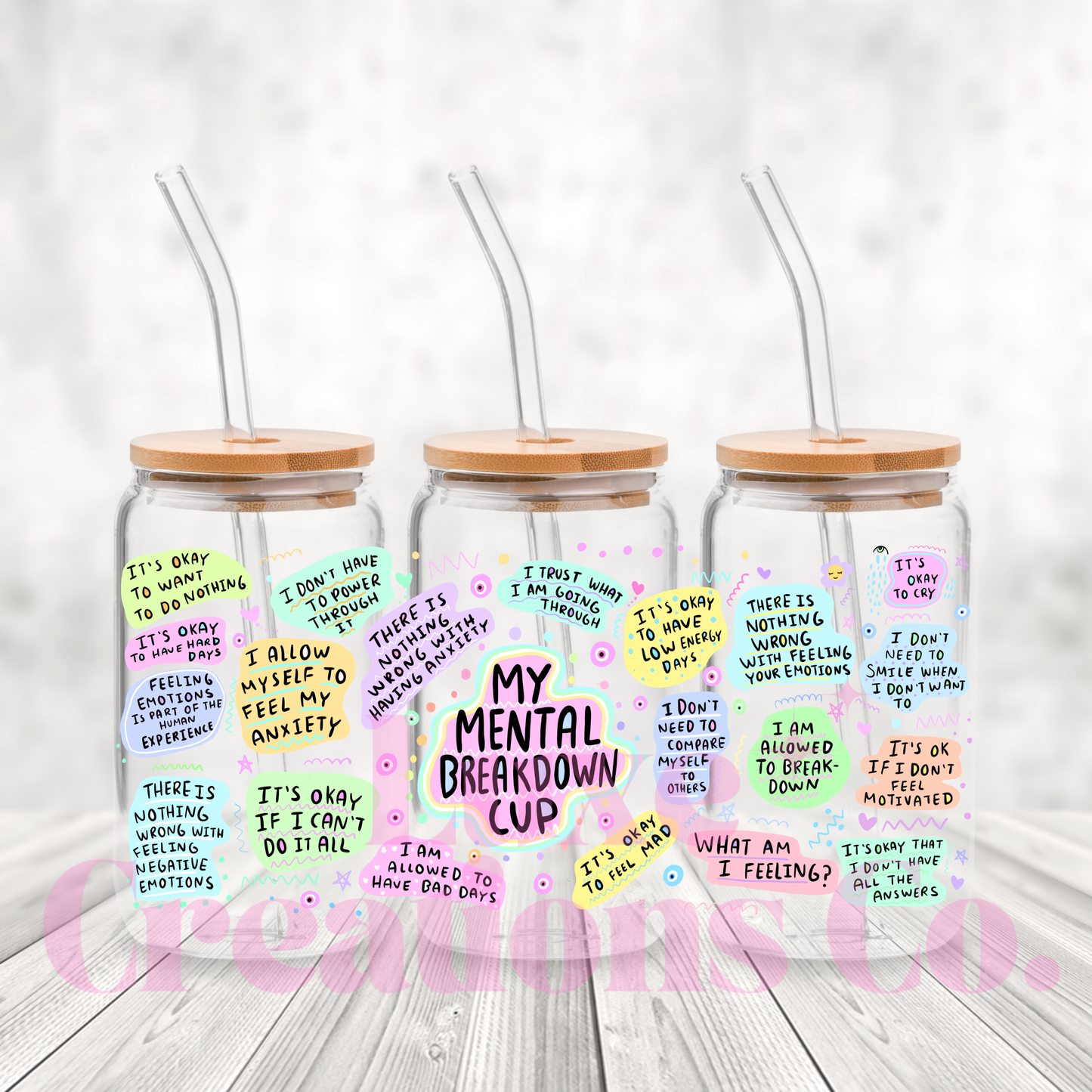 My Mental Breakdown Cup UV DTF Wrap (#275)