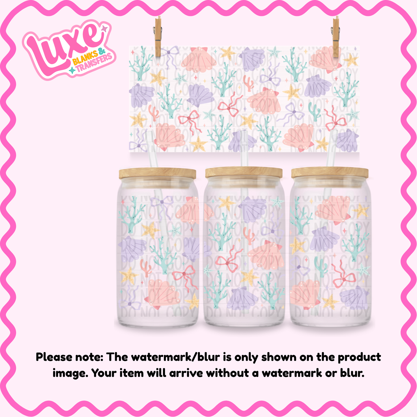 16oz UV DTF Wrap | Under The Sea Pattern | #4208