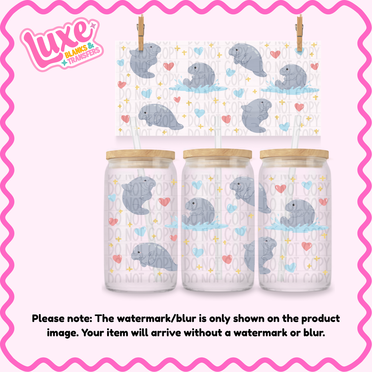 16oz UV DTF Wrap | Cutesy Sea Animal | #4211