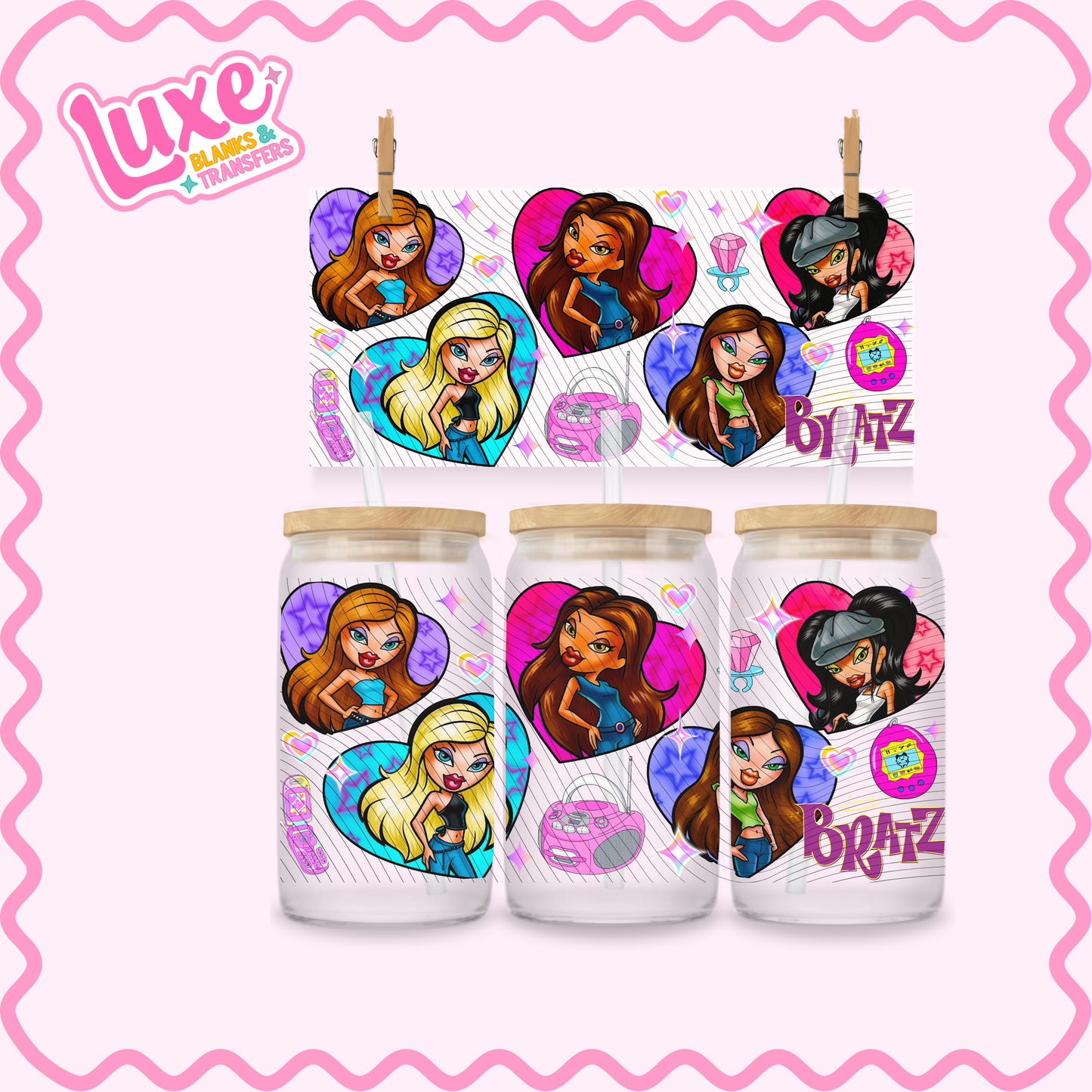 16oz UV DTF Wrap | Brat/z Hearts | #3229