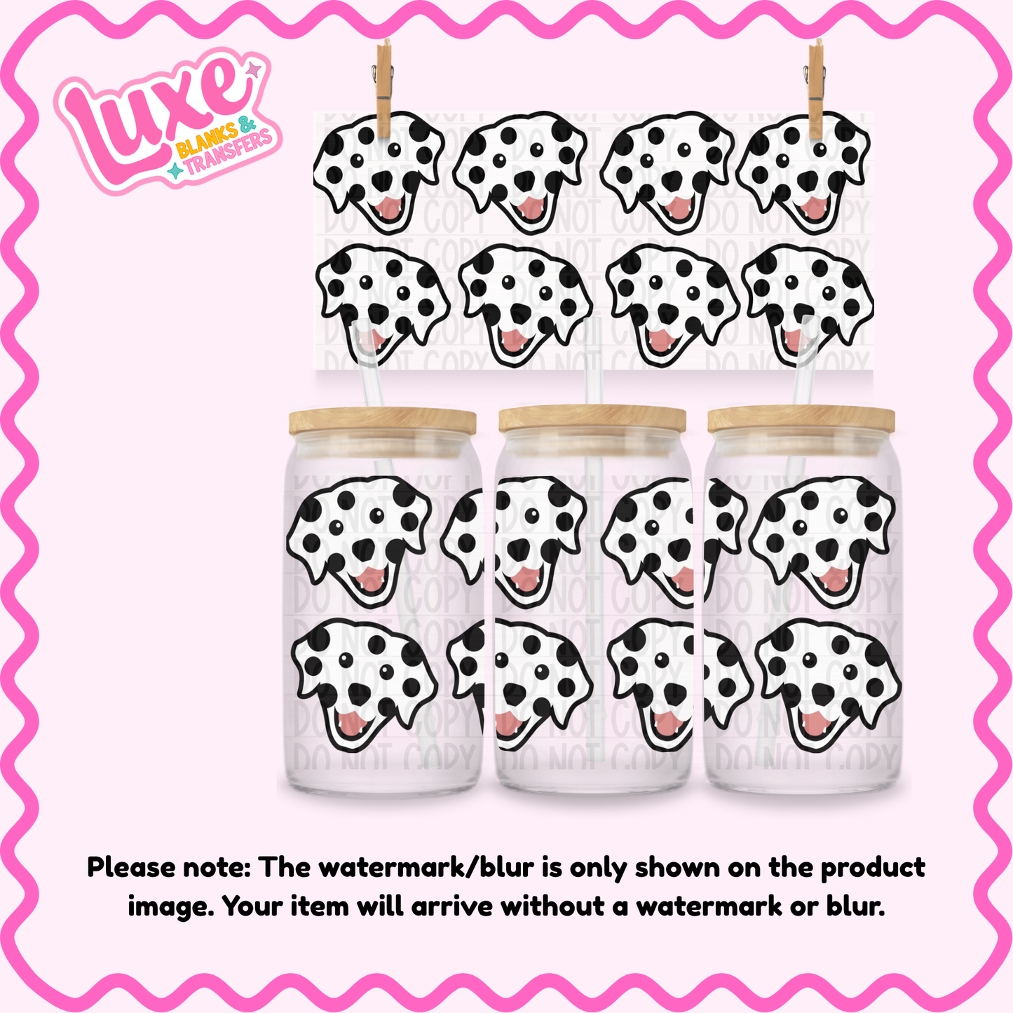 16oz UV DTF Wrap | Dalmatian Dog Pattern | #4214