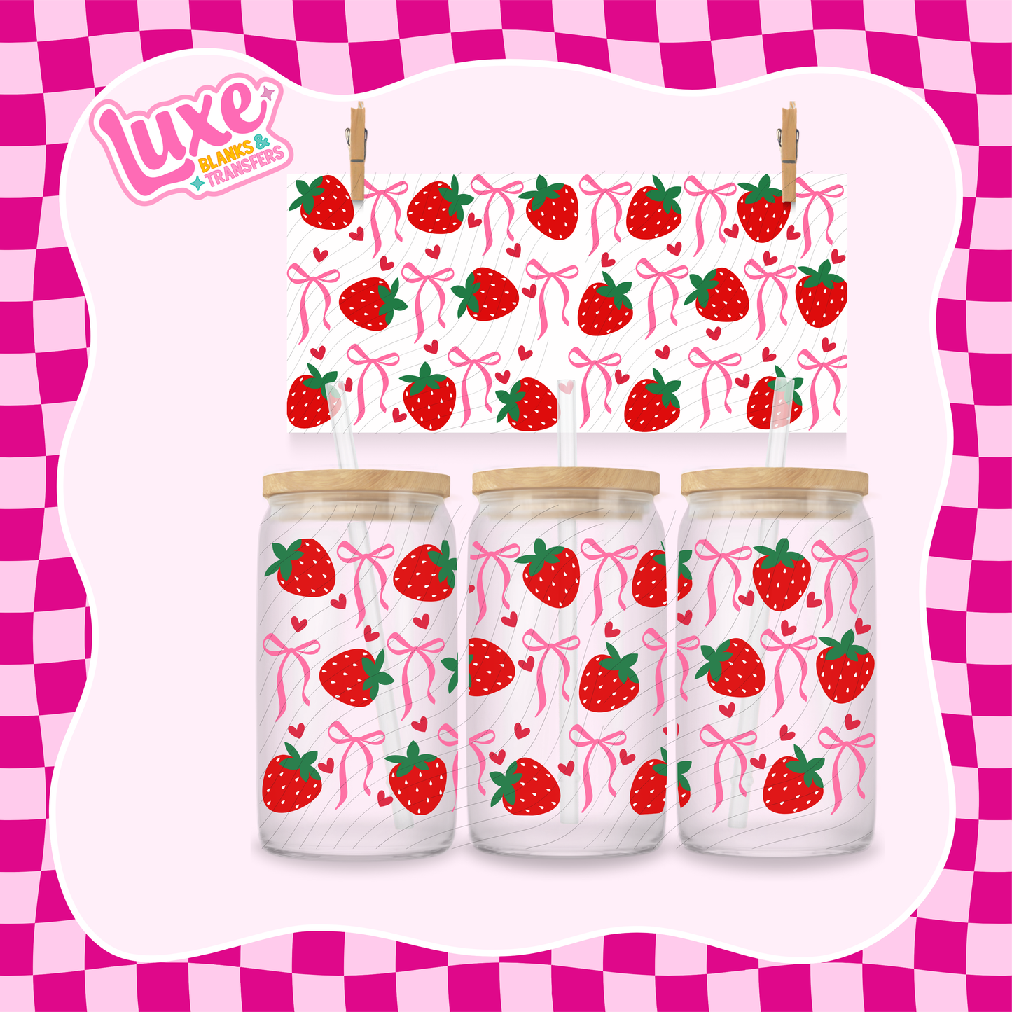 Strawbs & Bows UV DTF Wrap (#1004)