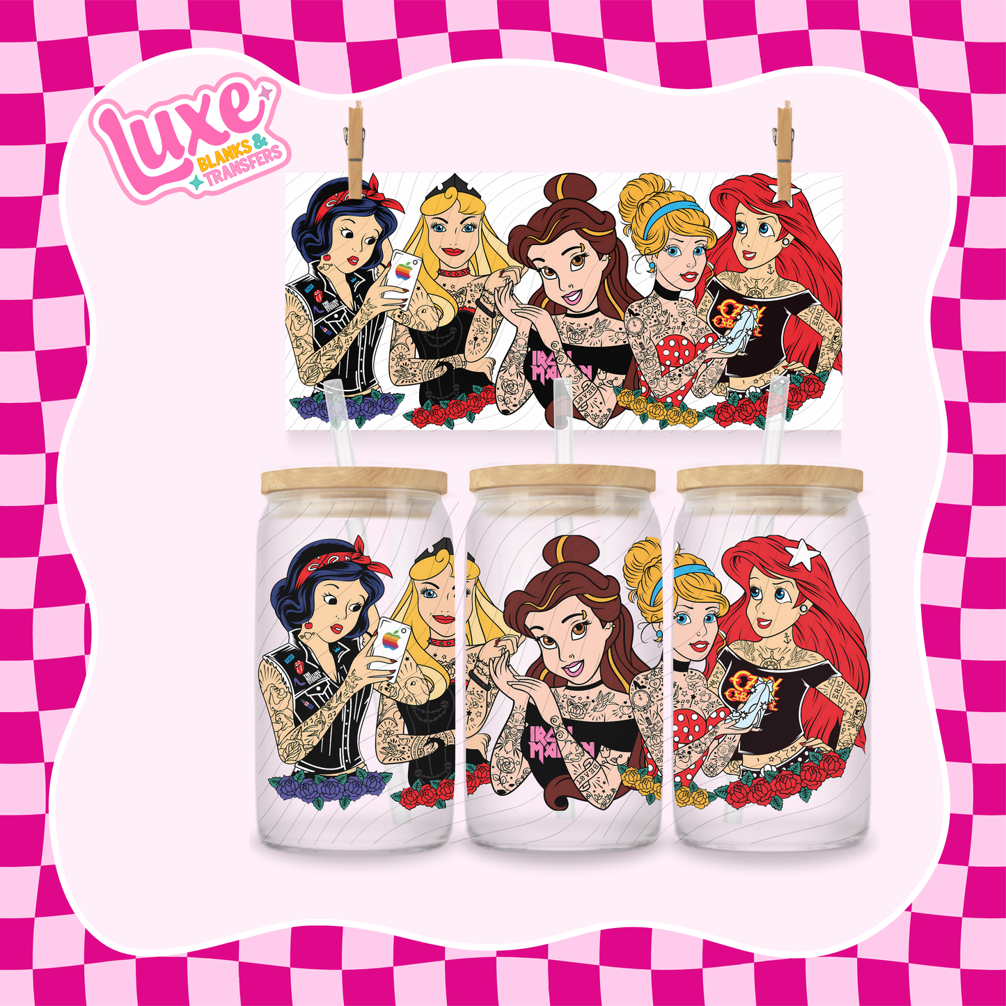 Tattoo Princesses | 16oz UV DTF Wrap | #1478