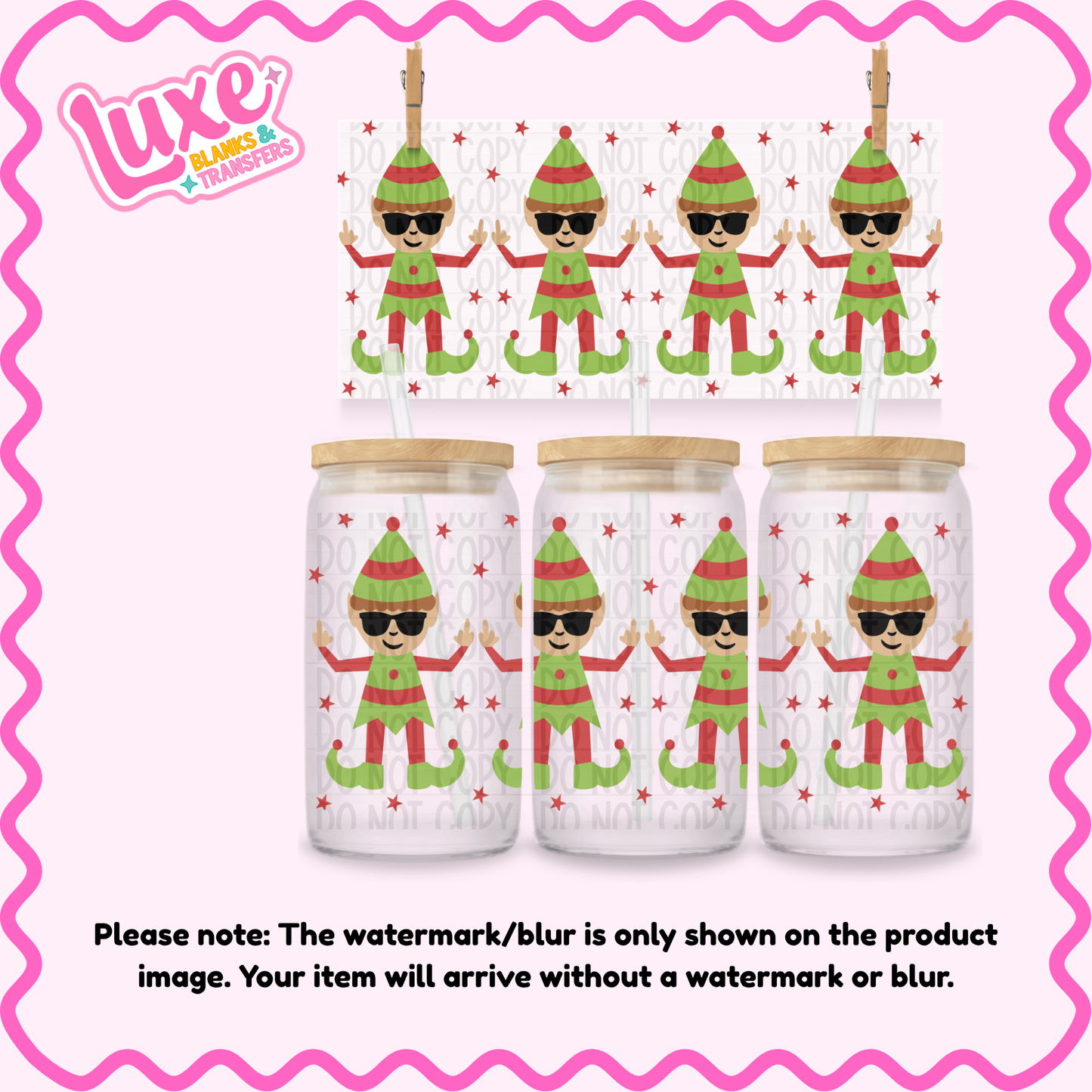 16oz UV DTF Wrap | Naughty Elf | #4222