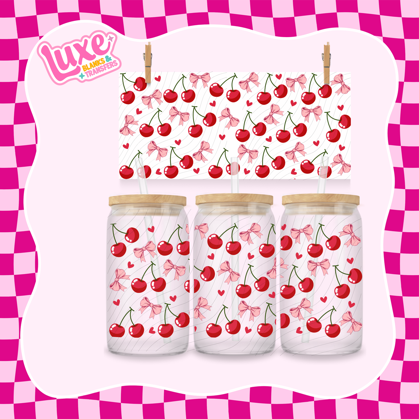 Coquette Cherrys 2 UV DTF Wrap (#1009)