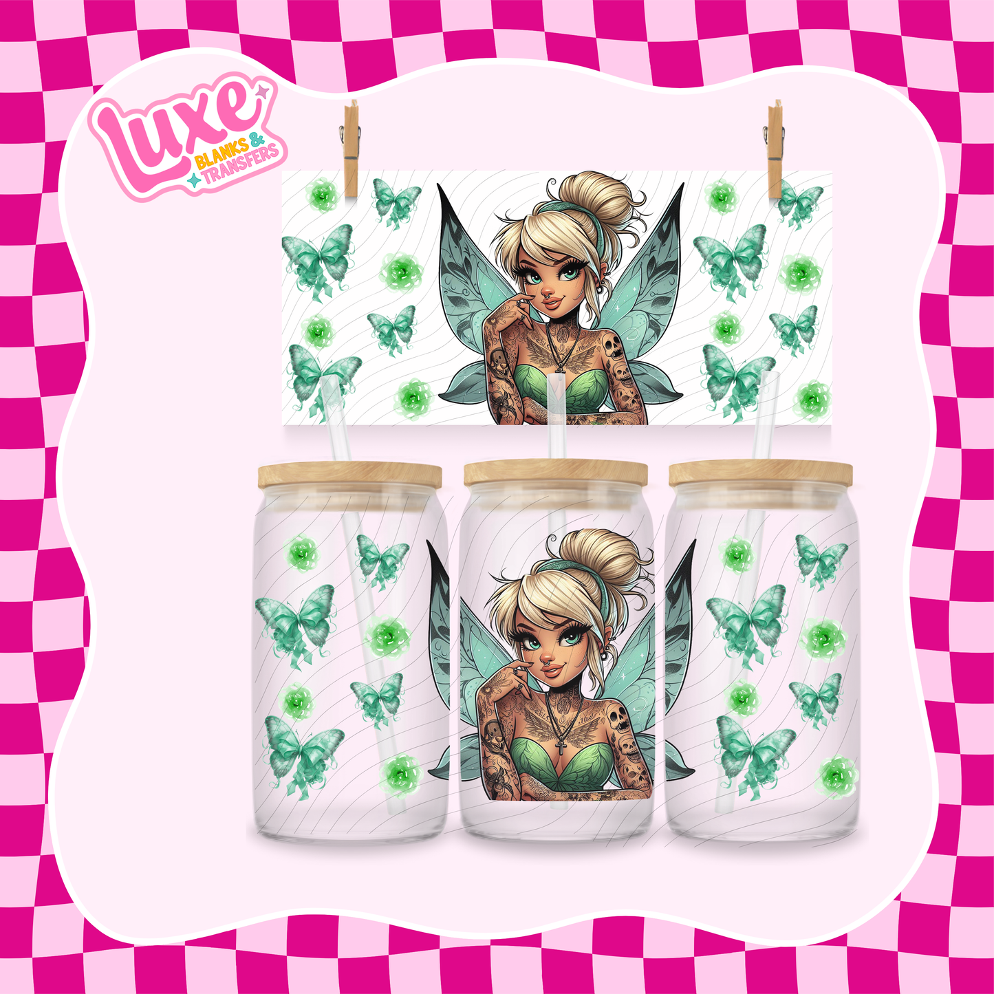 Tattoo Tink. 4 | 16oz UV DTF Wrap | #1482