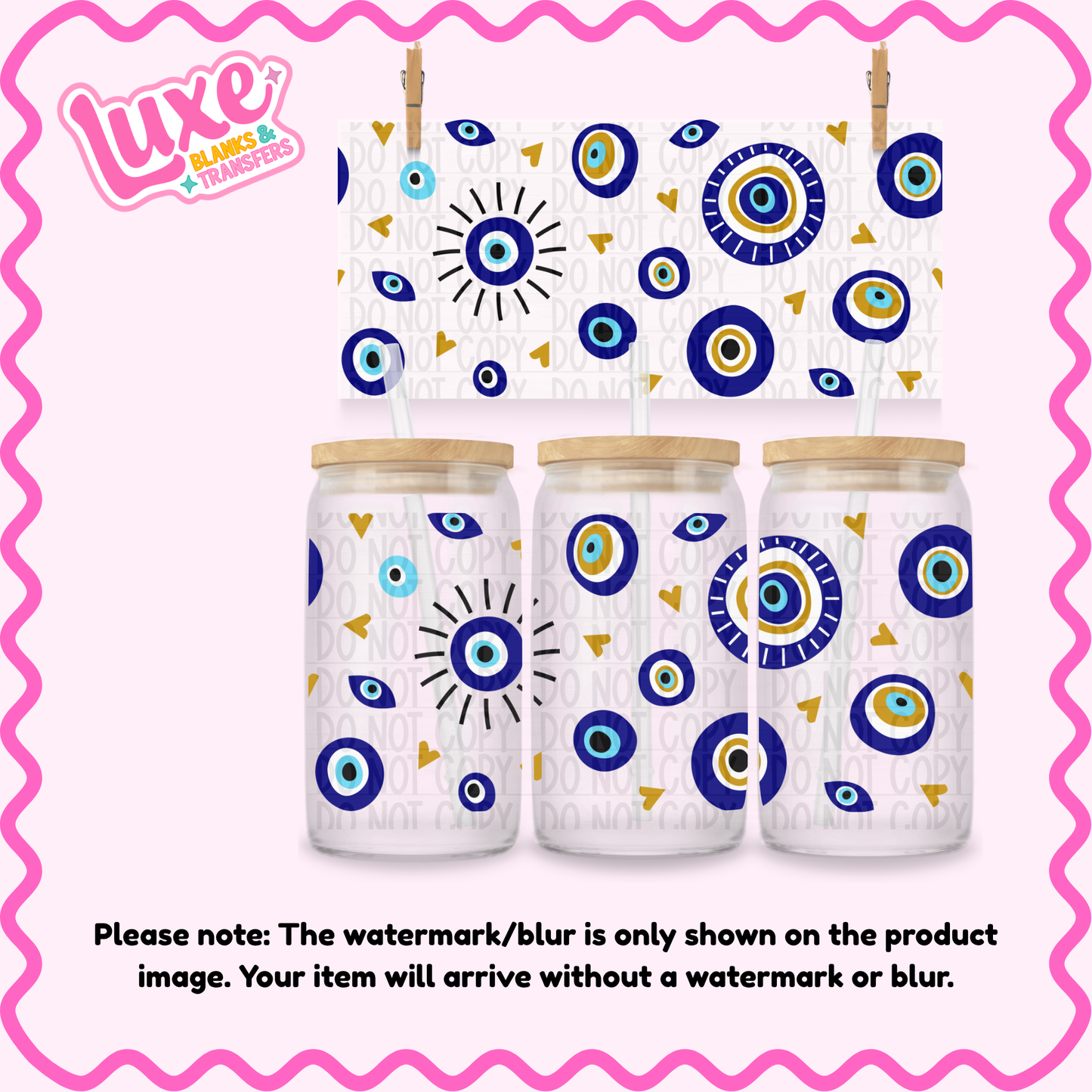 16oz UV DTF Wrap | Evil Eye | #4224