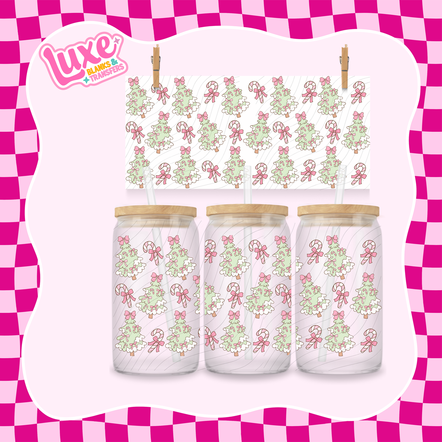 Christmas Trees Pattern UV DTF Wrap (#990)