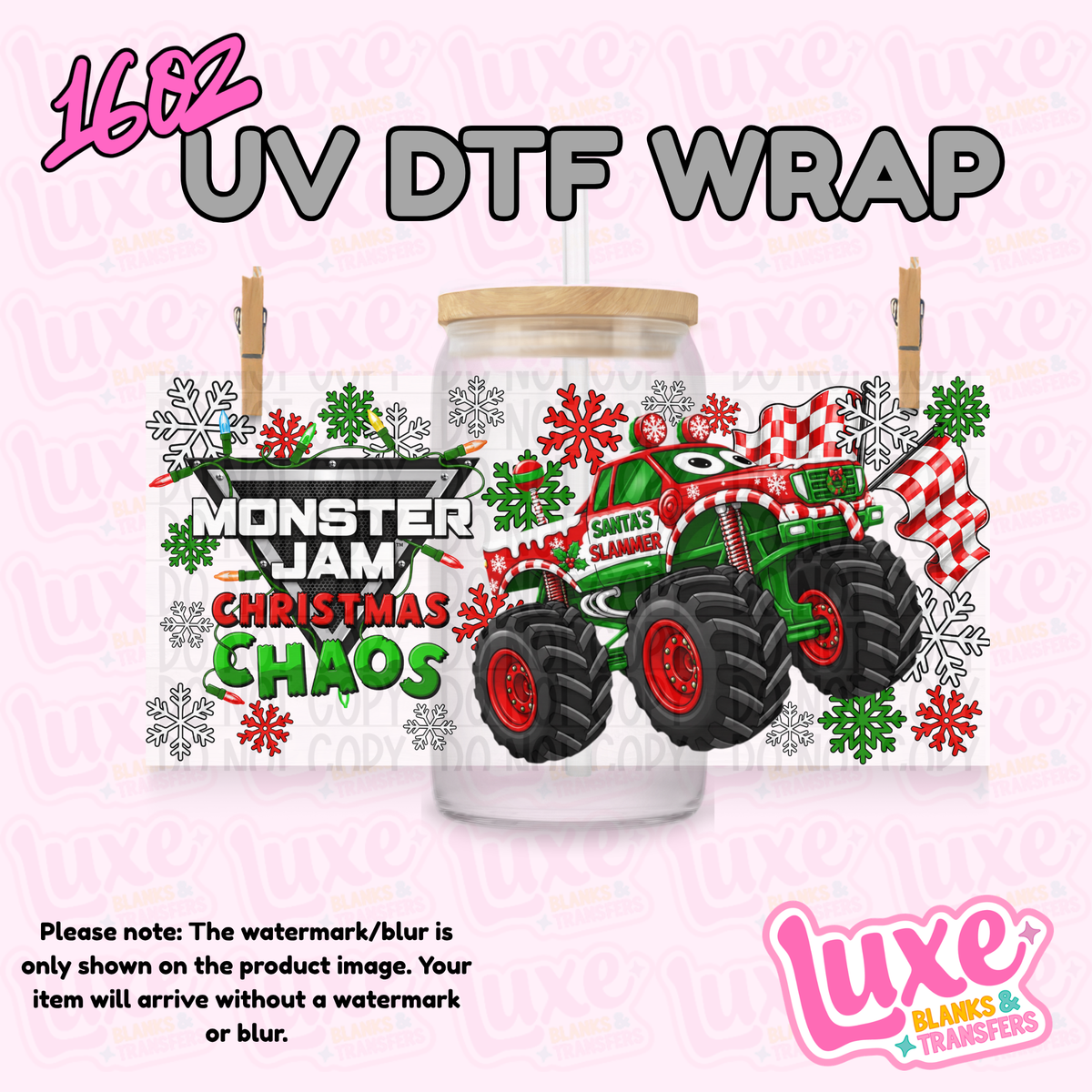 16oz UV DTF Wrap | Monster J4m Christmas Santas Slammer | #4348