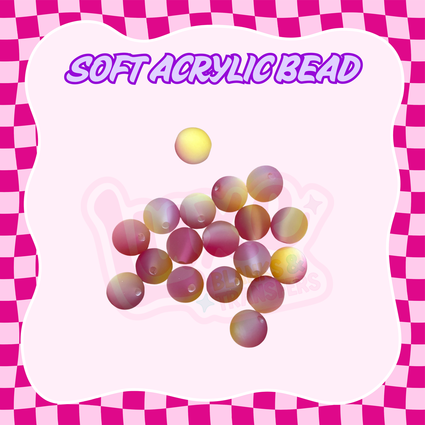 Round Acrylic Bead | Ombre Pink Yellow