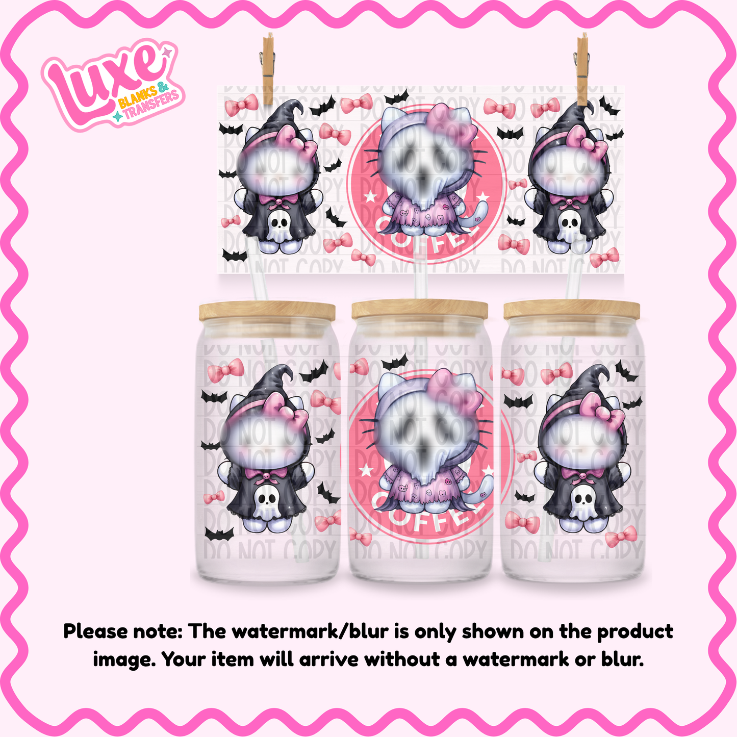 16oz UV DTF Wrap | Hi Cat Spooky | #1648