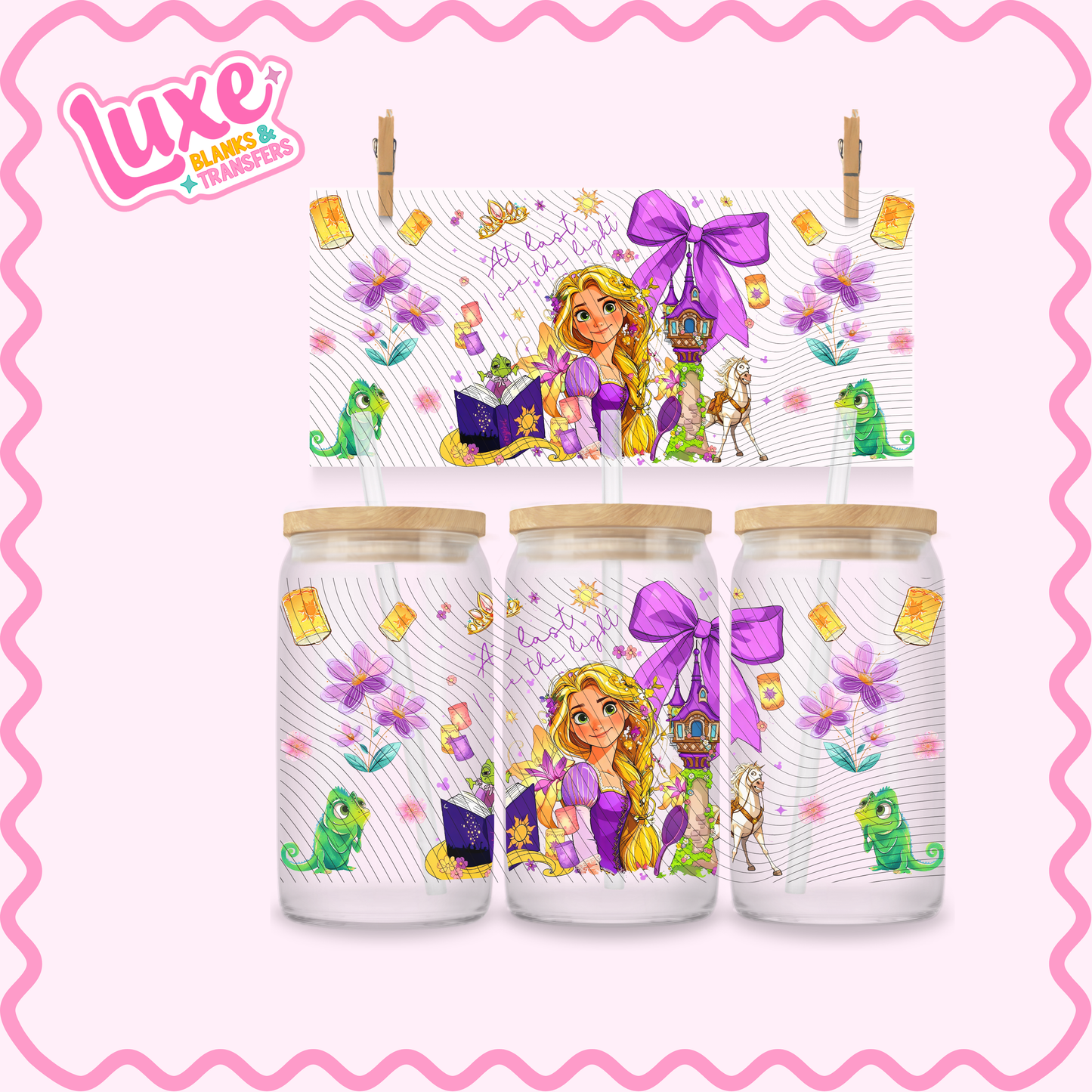 16oz UV DTF Wrap | Tangled Princess Purple | #2763
